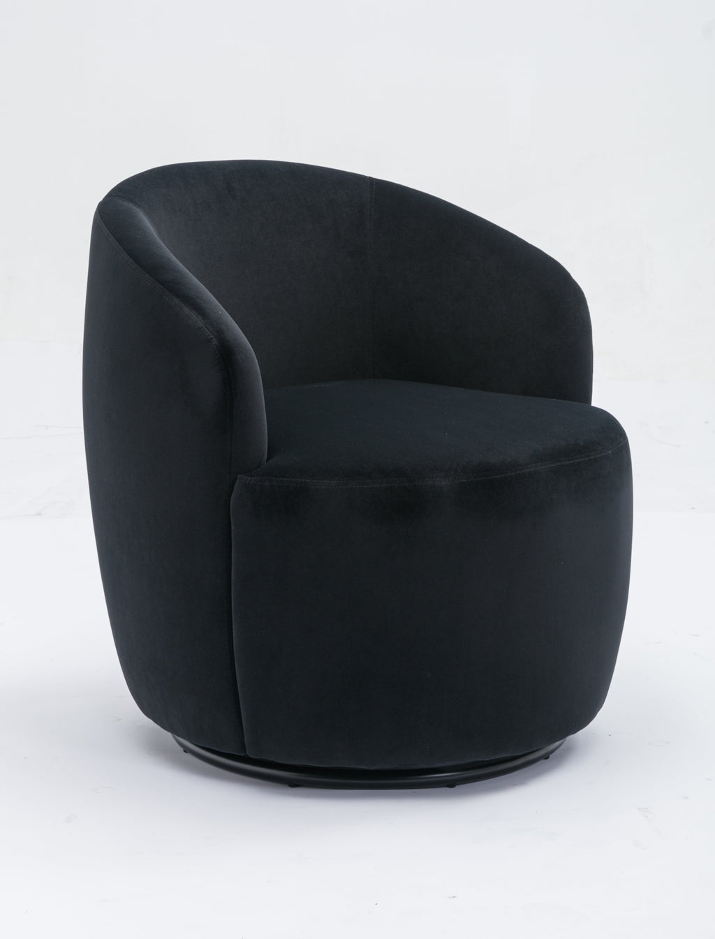 Velvet Fabric Swivel Barrel Accent Chair