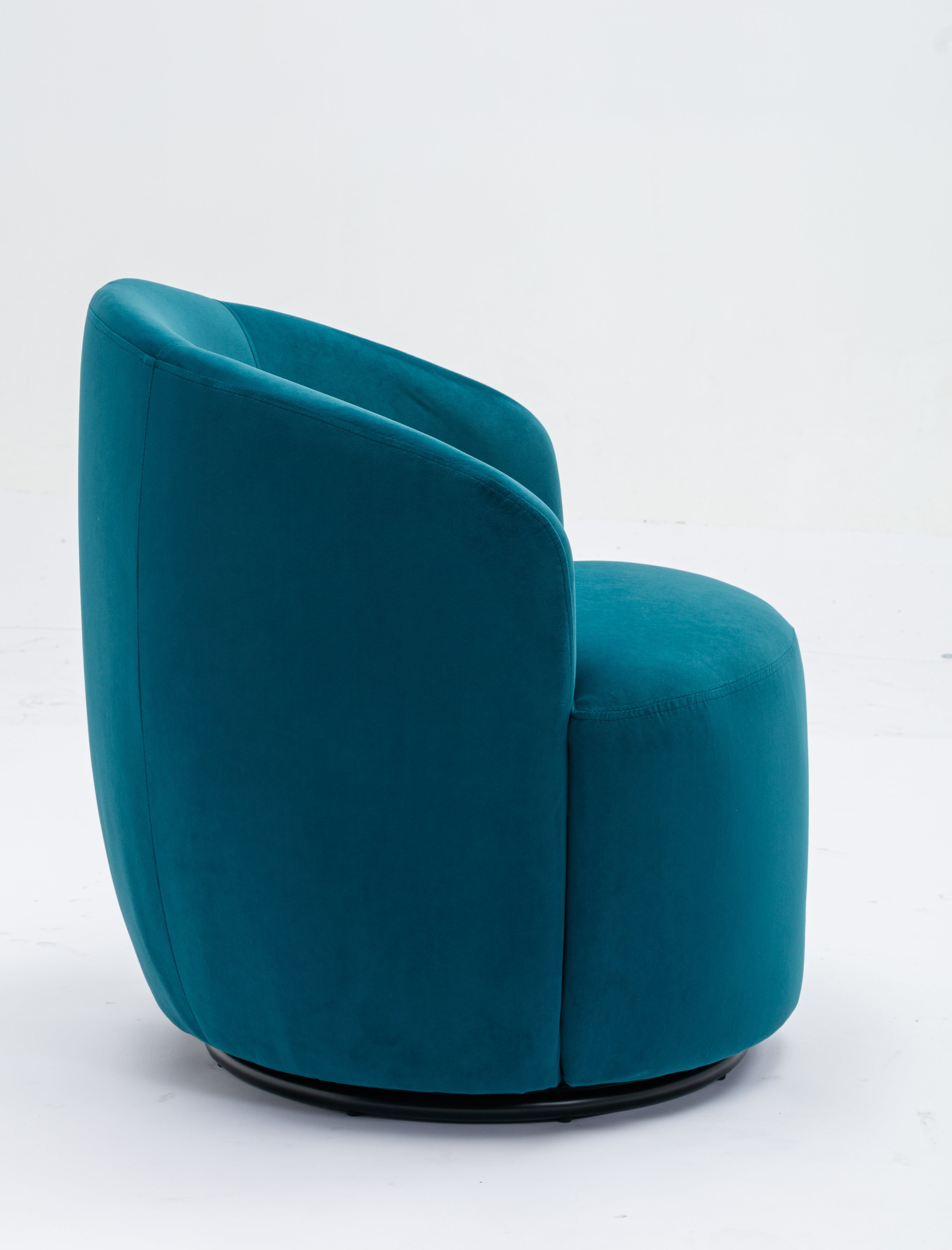 Velvet Fabric Swivel Barrel Accent Chair