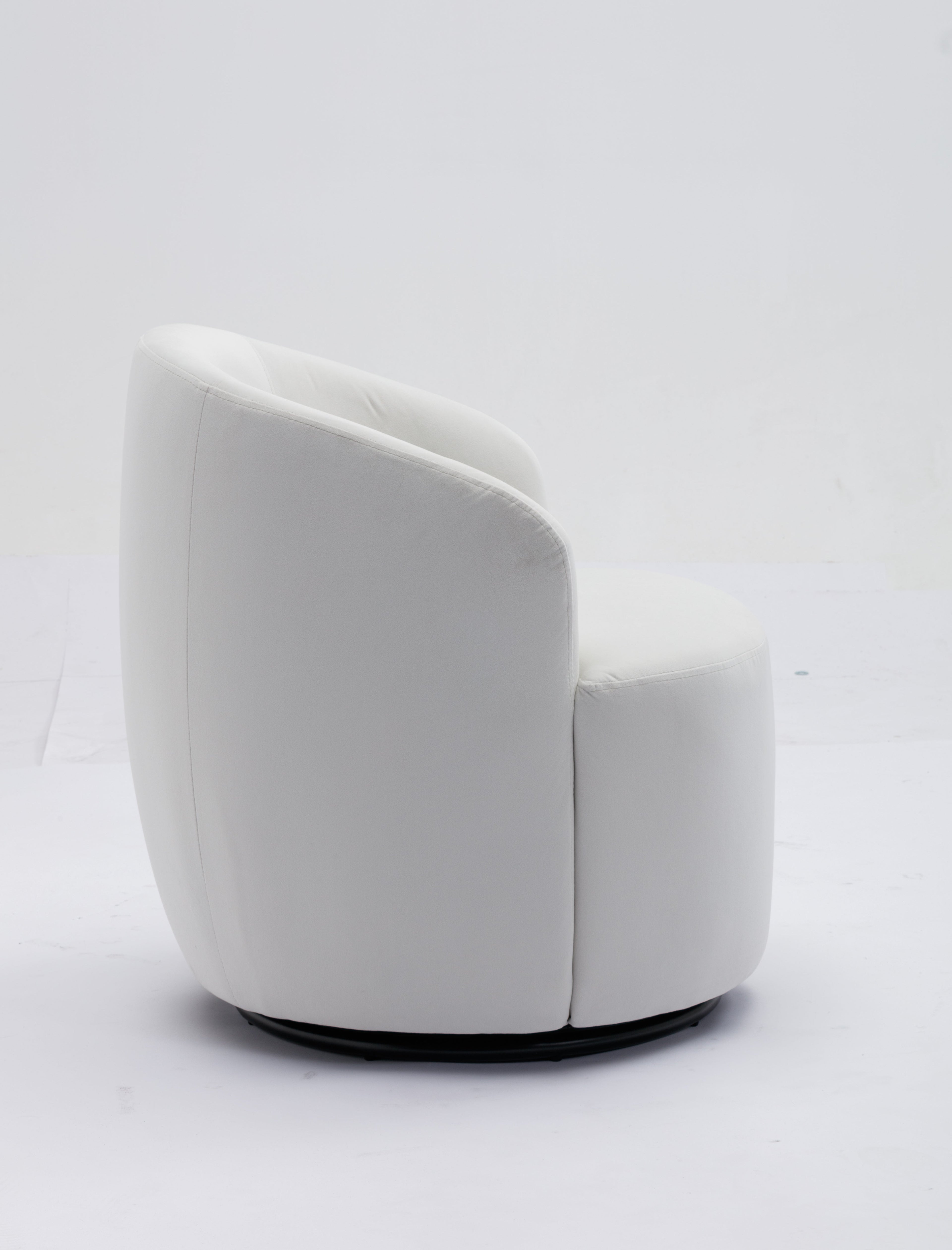 Velvet Fabric Swivel Barrel Accent Chair