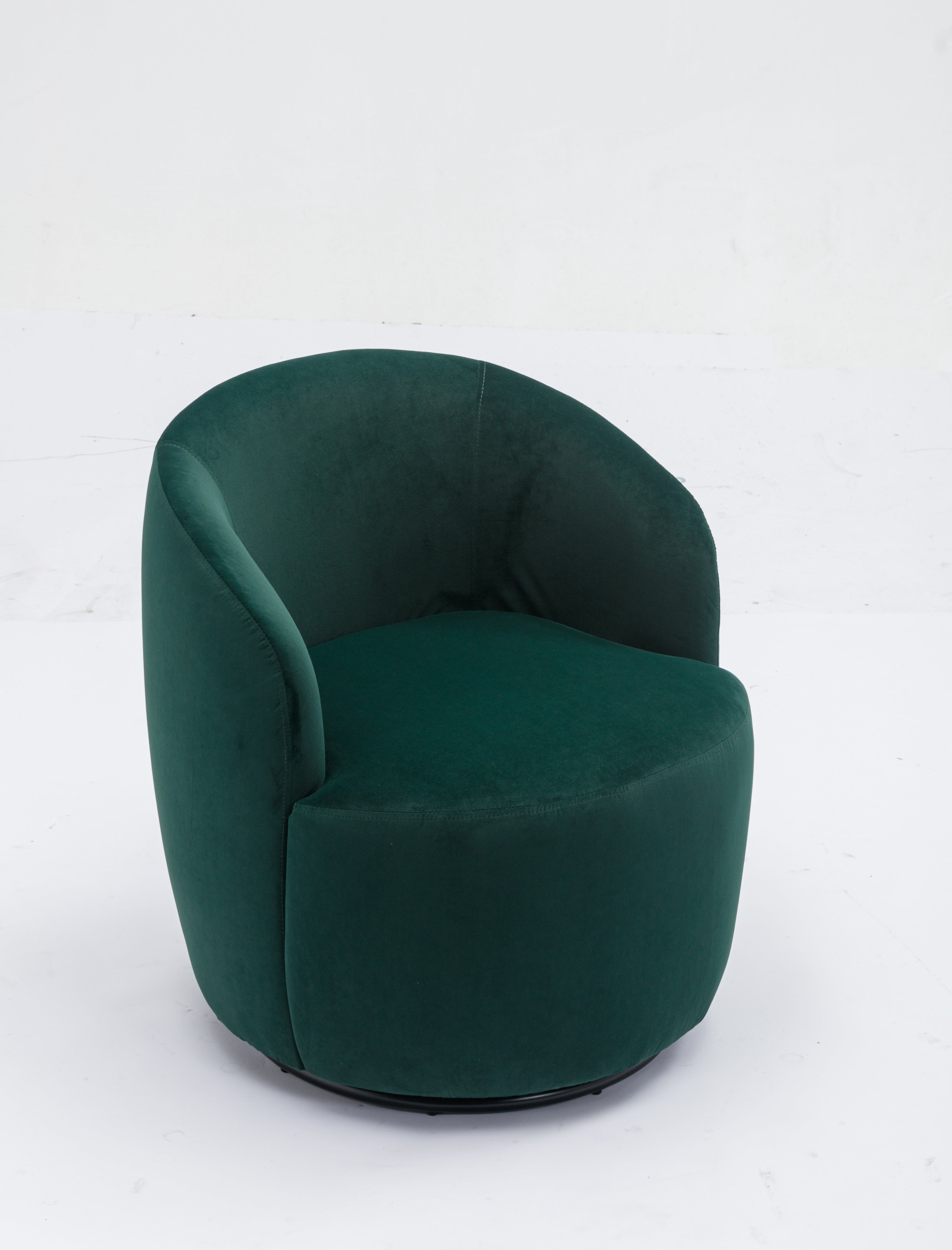 Velvet Fabric Swivel Barrel Accent Chair