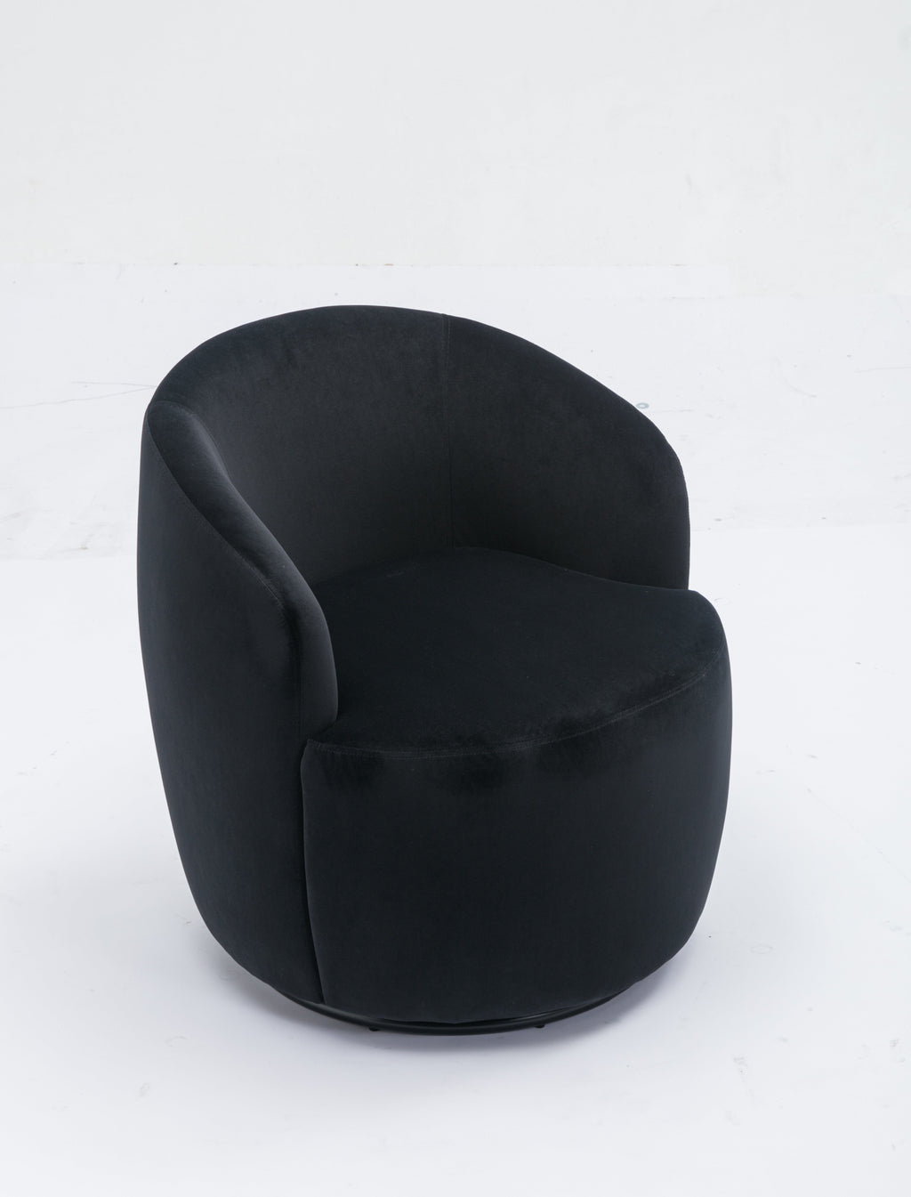 Velvet Fabric Swivel Barrel Accent Chair