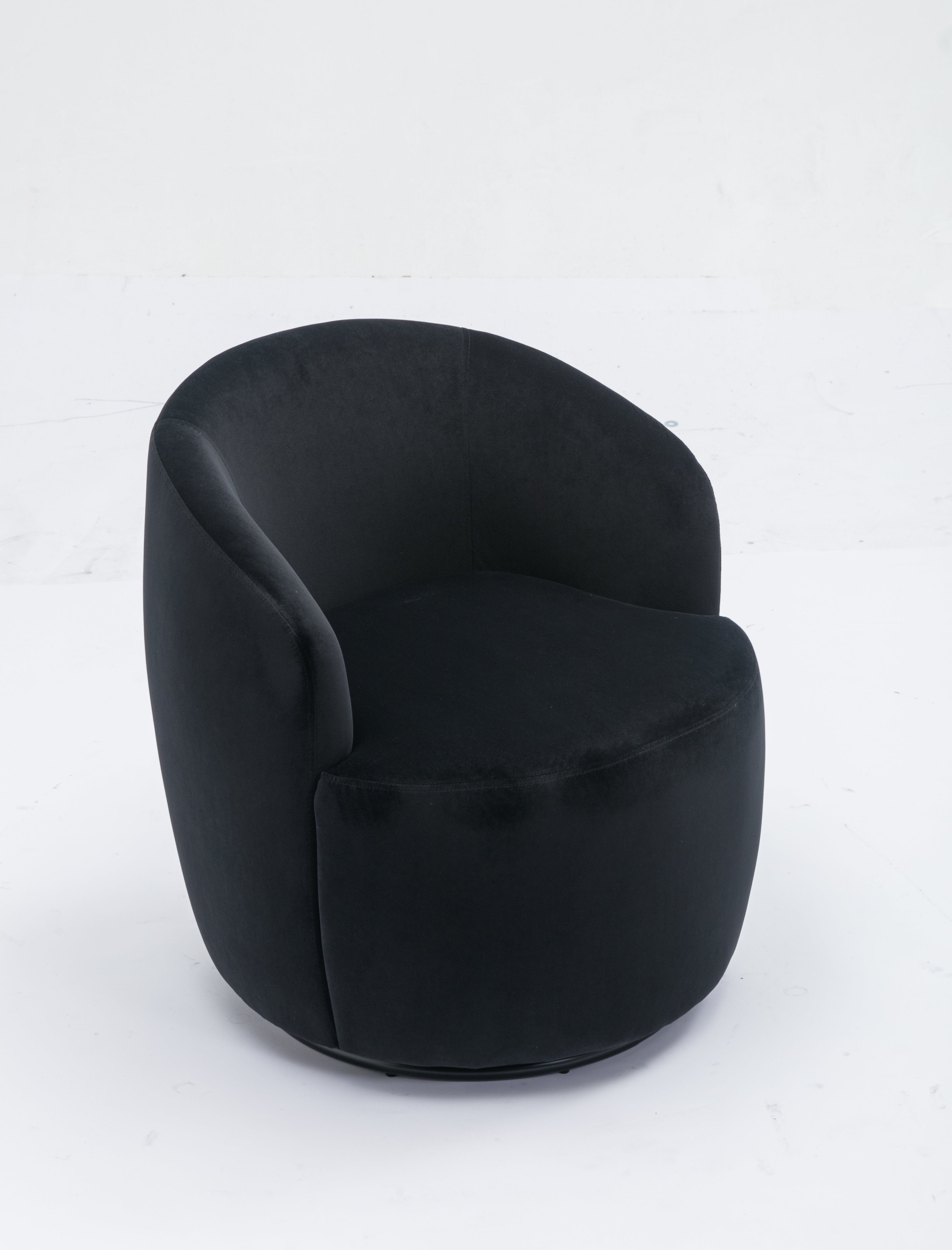 Velvet Fabric Swivel Barrel Accent Chair