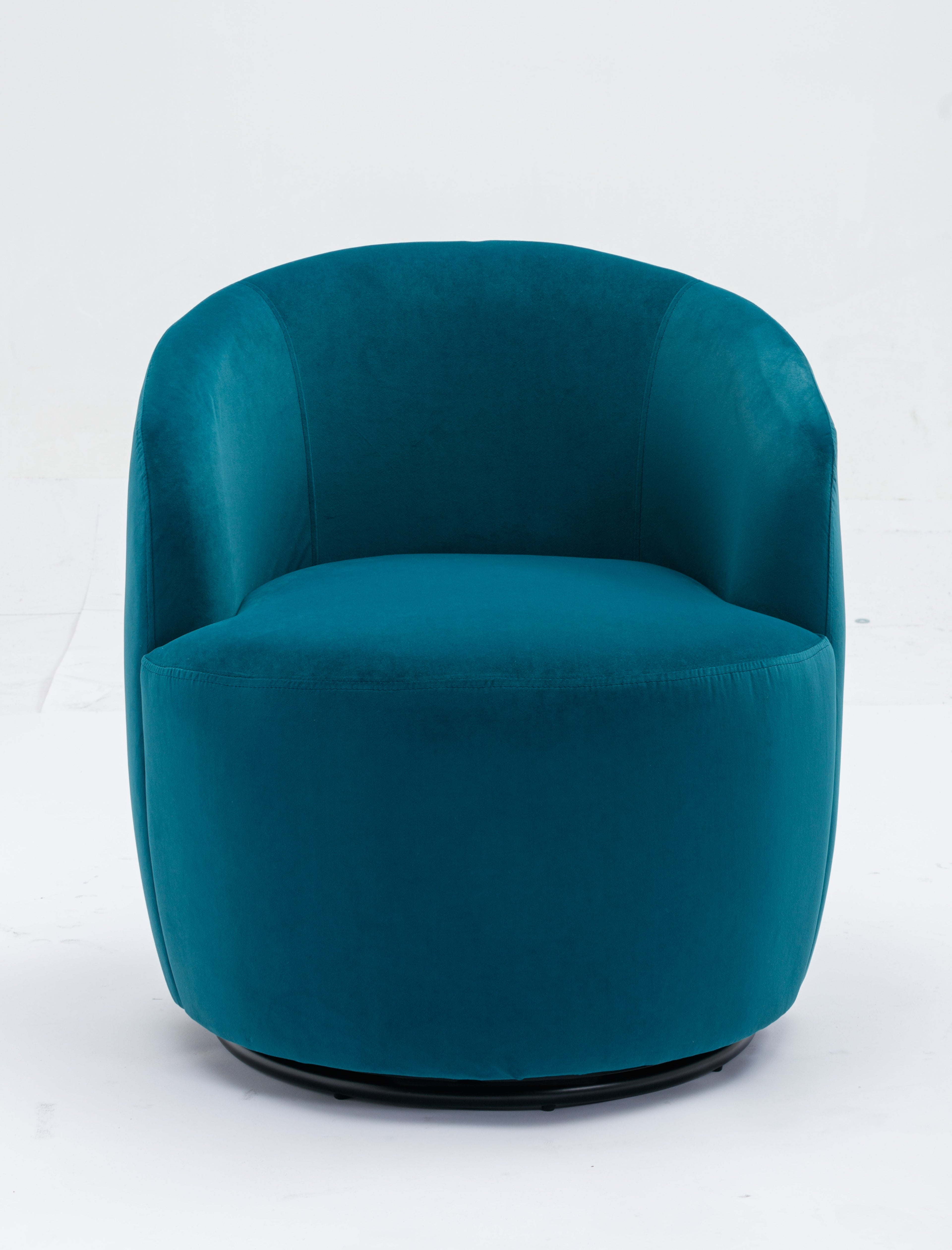 Velvet Fabric Swivel Barrel Accent Chair