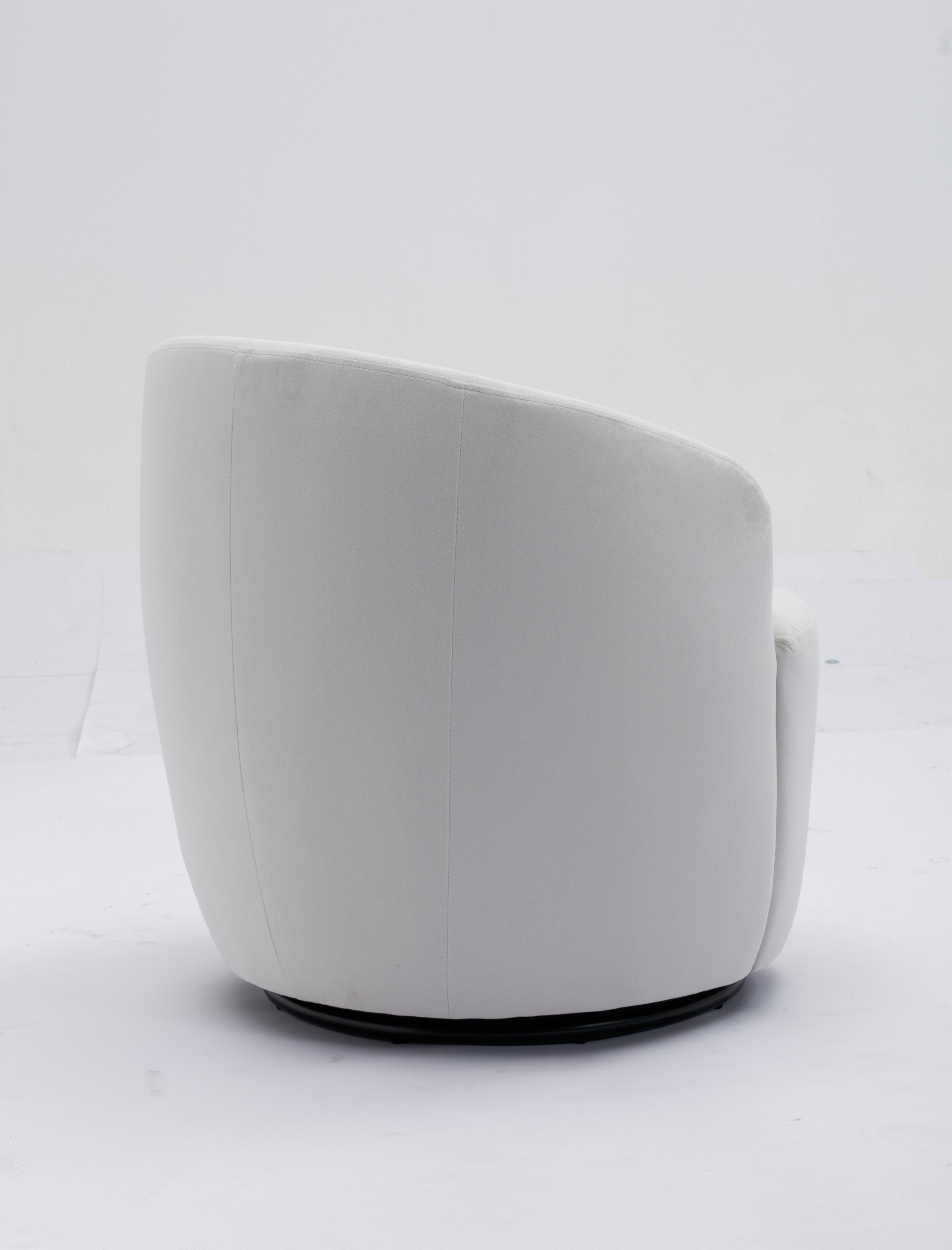 Velvet Fabric Swivel Barrel Accent Chair