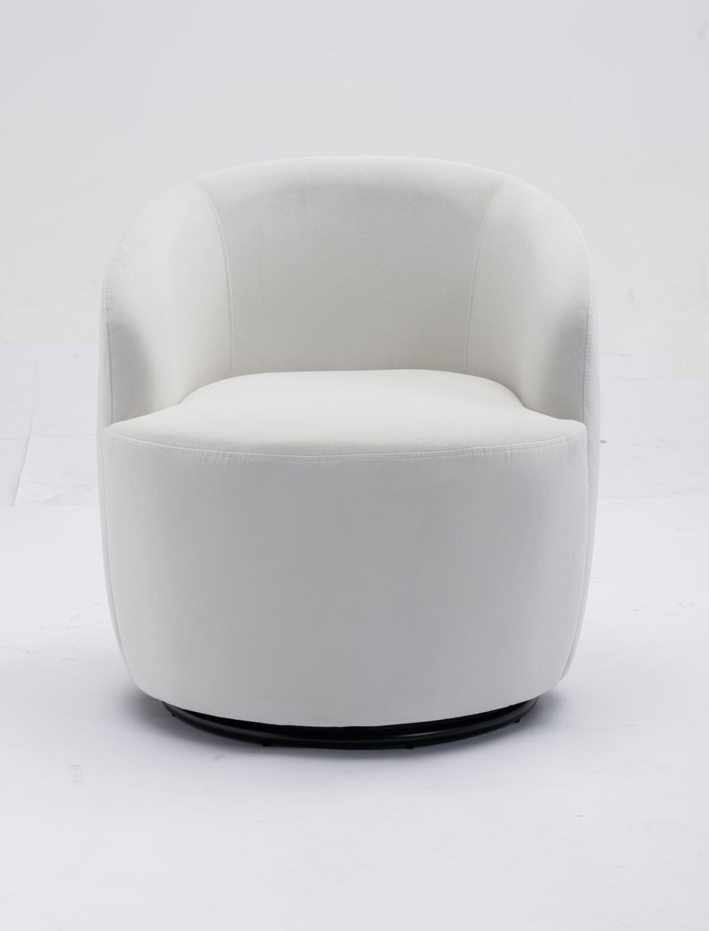 Velvet Fabric Swivel Barrel Accent Chair