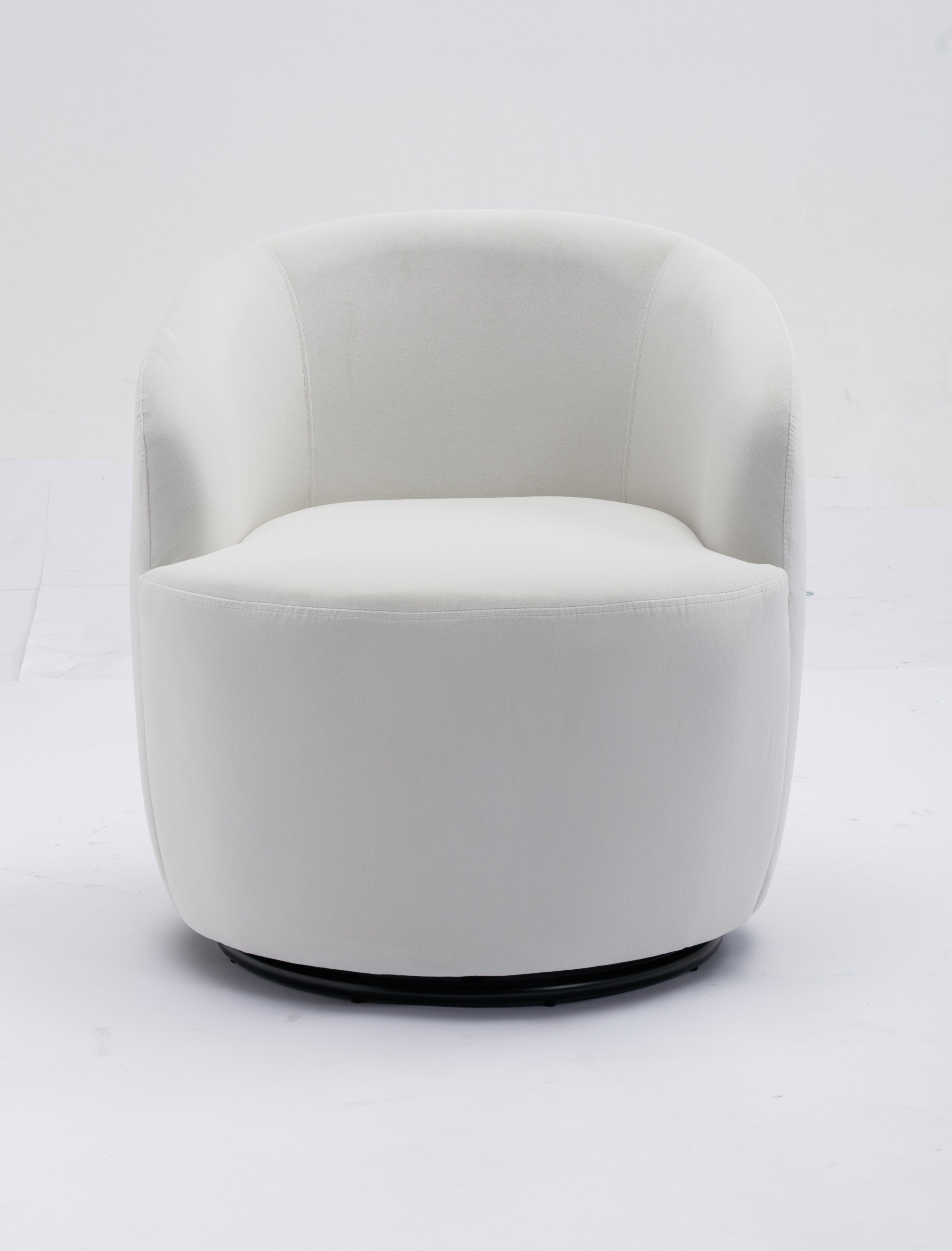 Velvet Fabric Swivel Barrel Accent Chair
