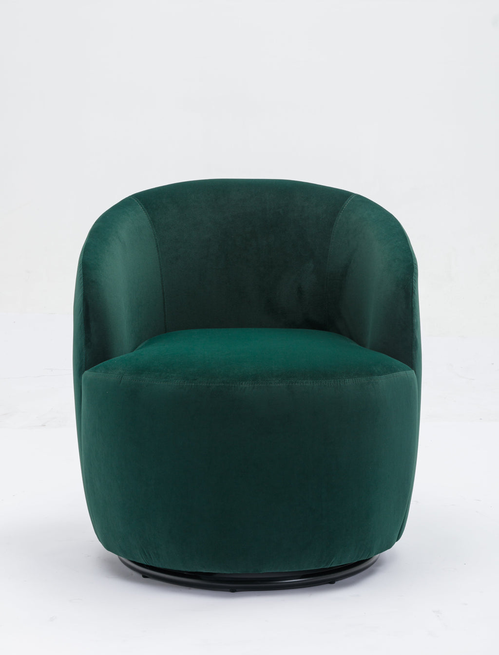 Velvet Fabric Swivel Barrel Accent Chair