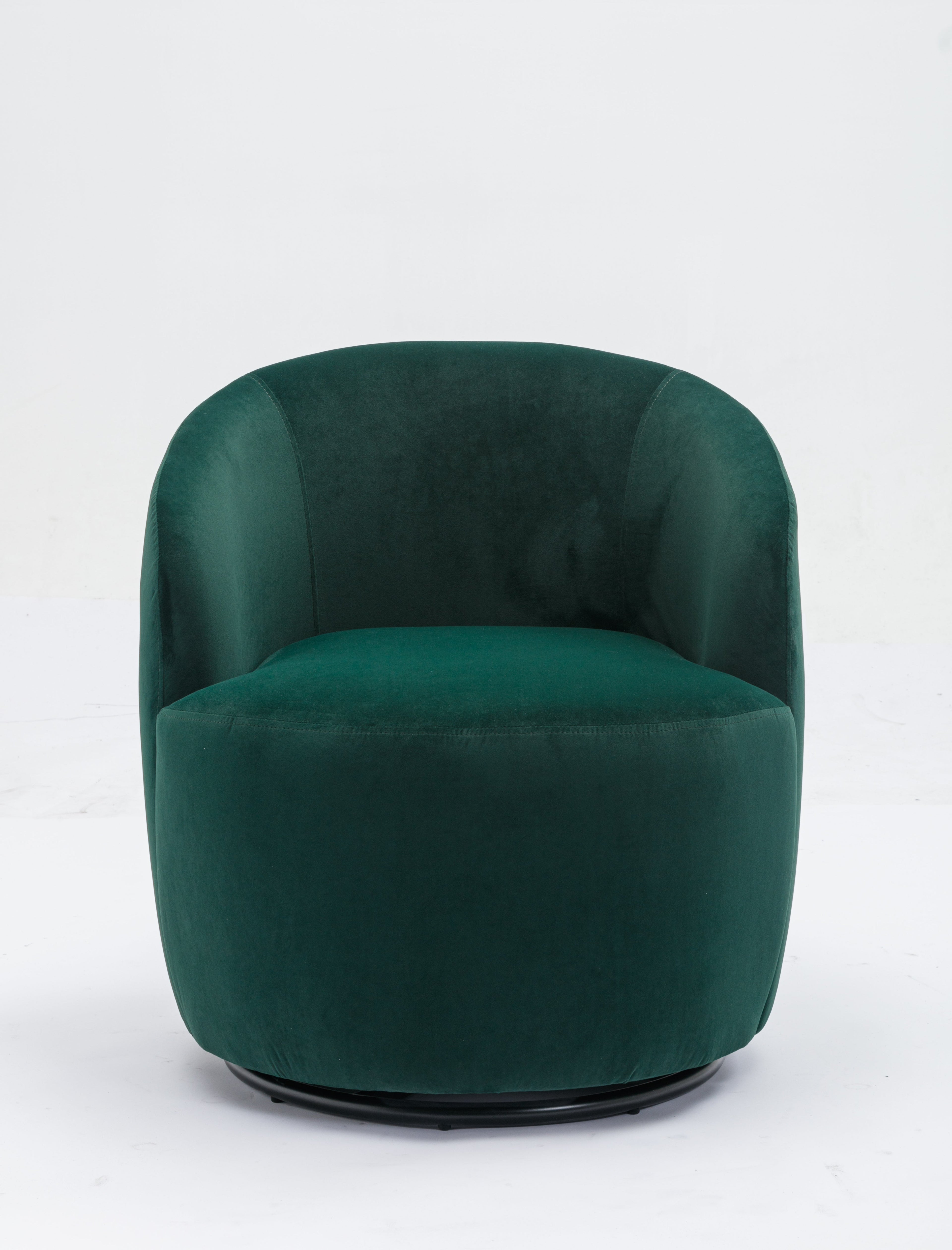 Velvet Fabric Swivel Barrel Accent Chair