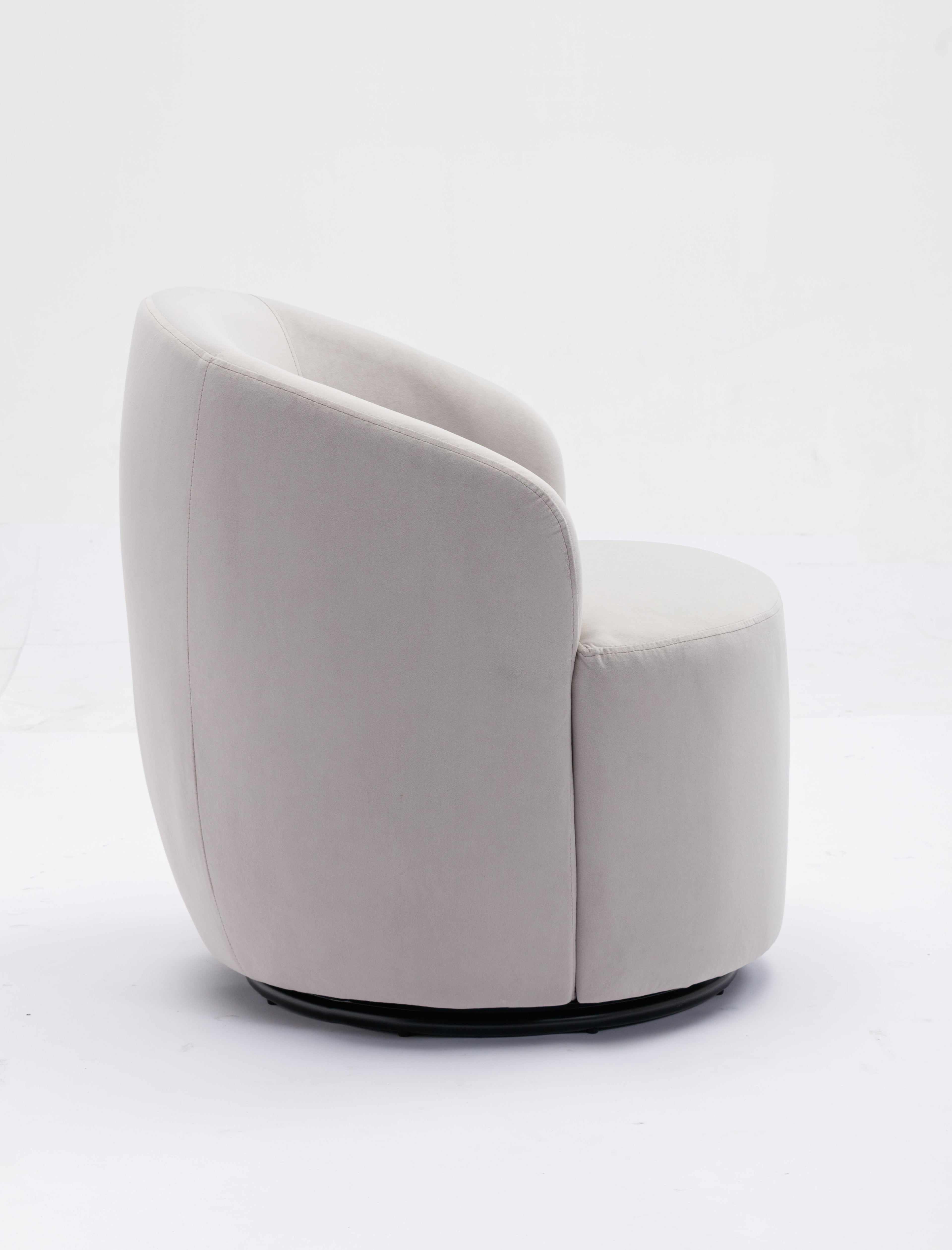 Velvet Fabric Swivel Barrel Accent Chair