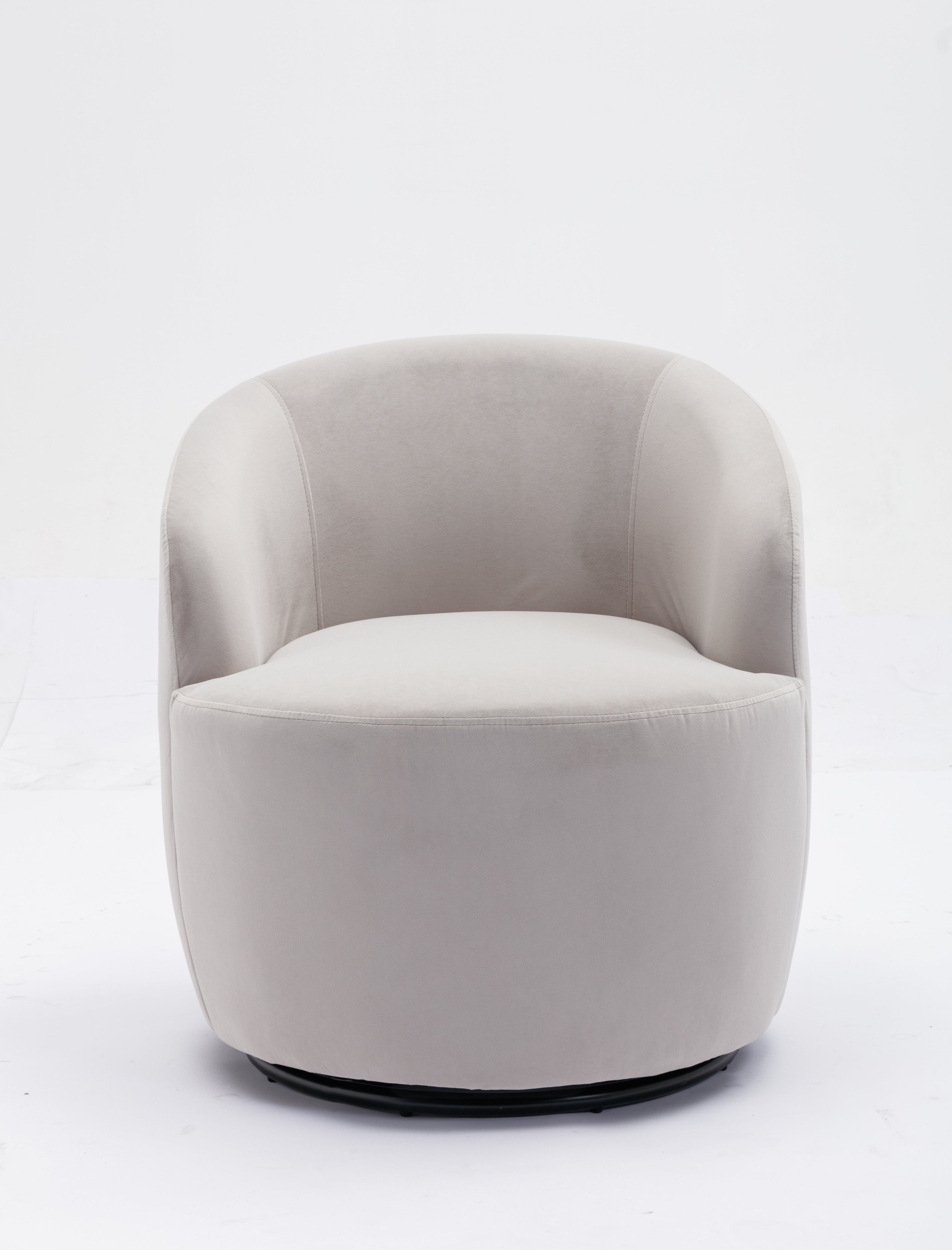 Velvet Fabric Swivel Barrel Accent Chair