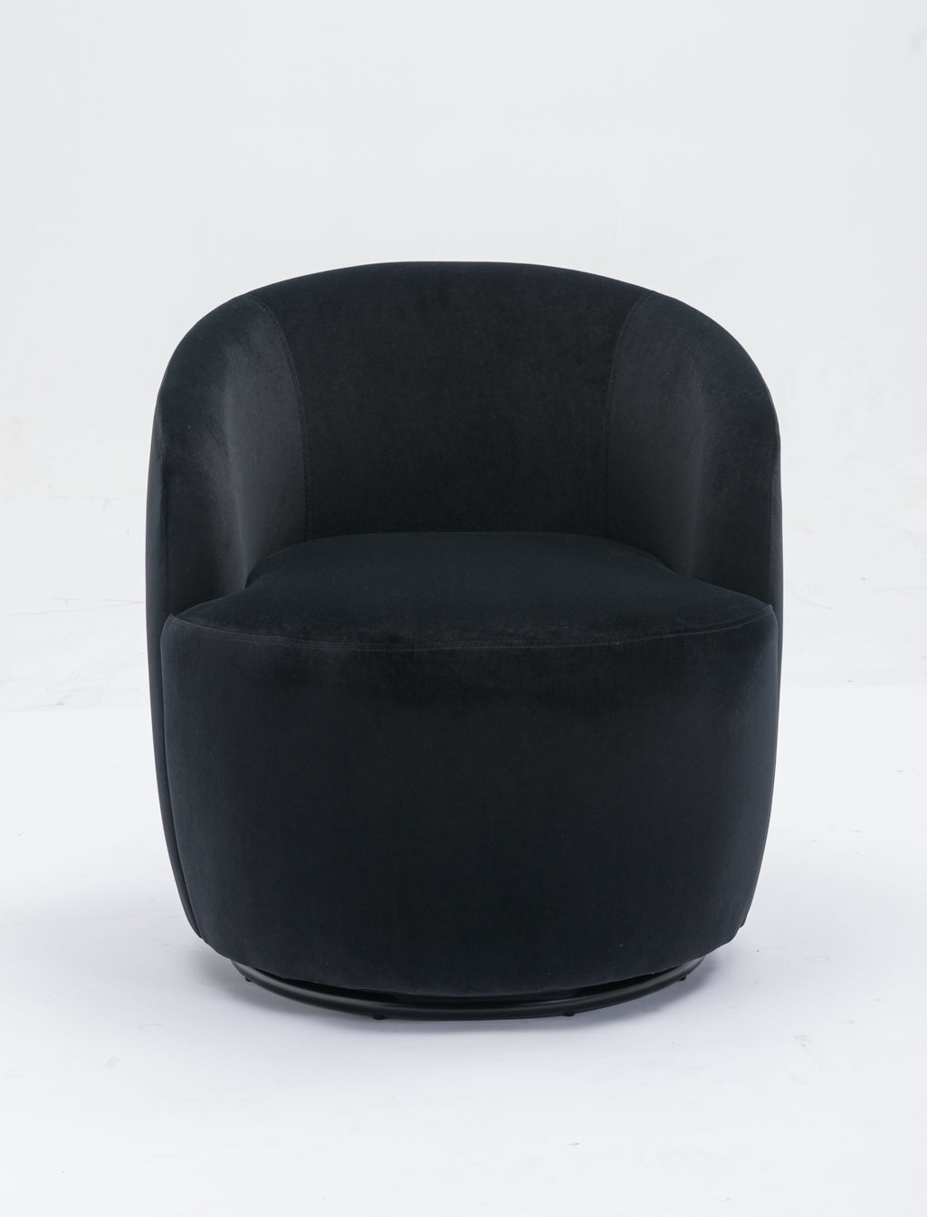 Velvet Fabric Swivel Barrel Accent Chair