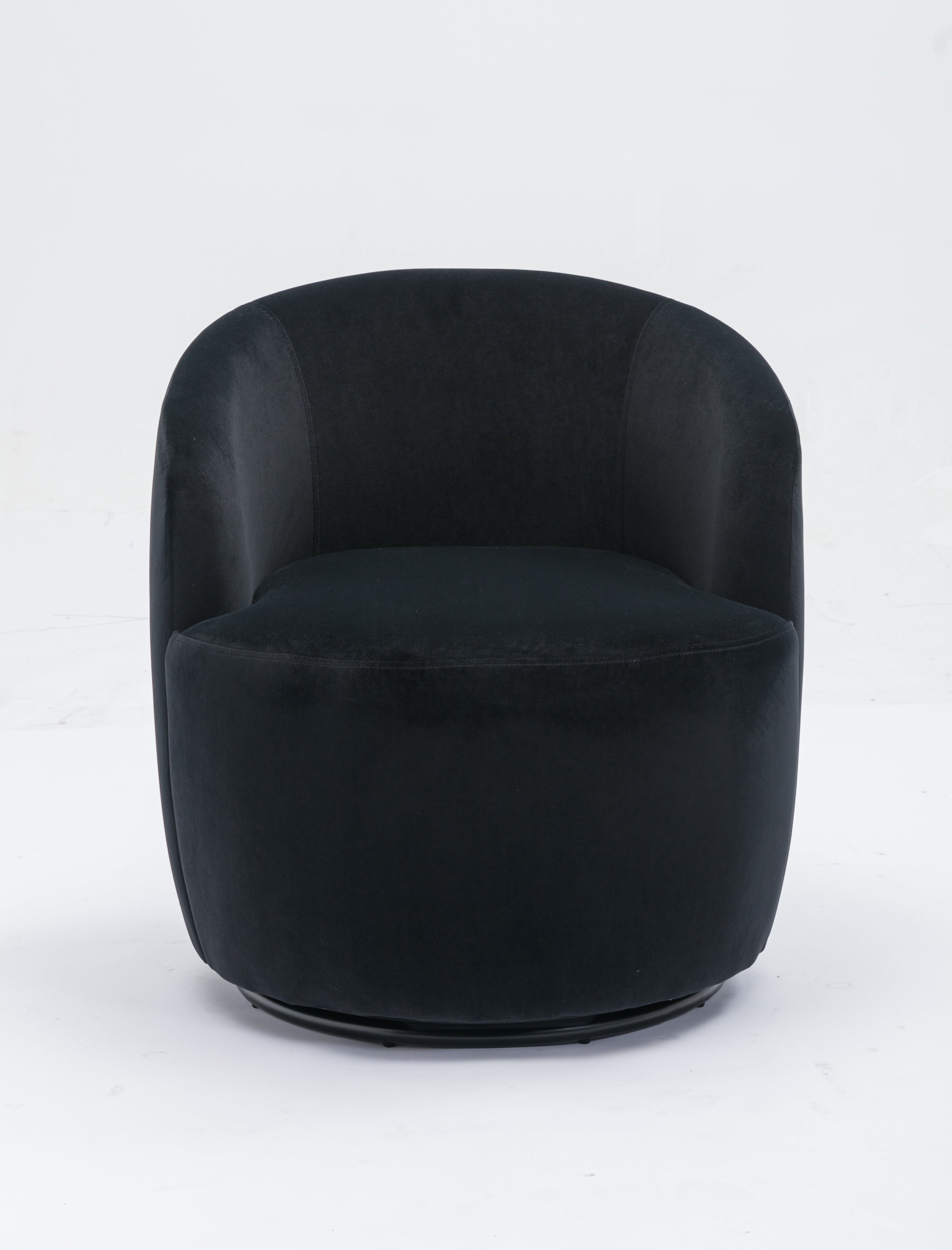Velvet Fabric Swivel Barrel Accent Chair