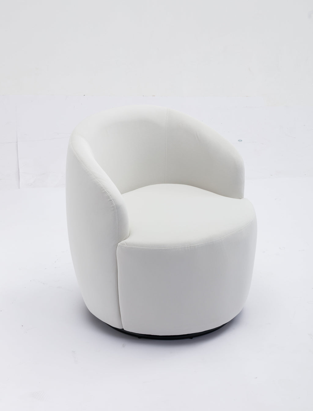 Velvet Fabric Swivel Barrel Accent Chair