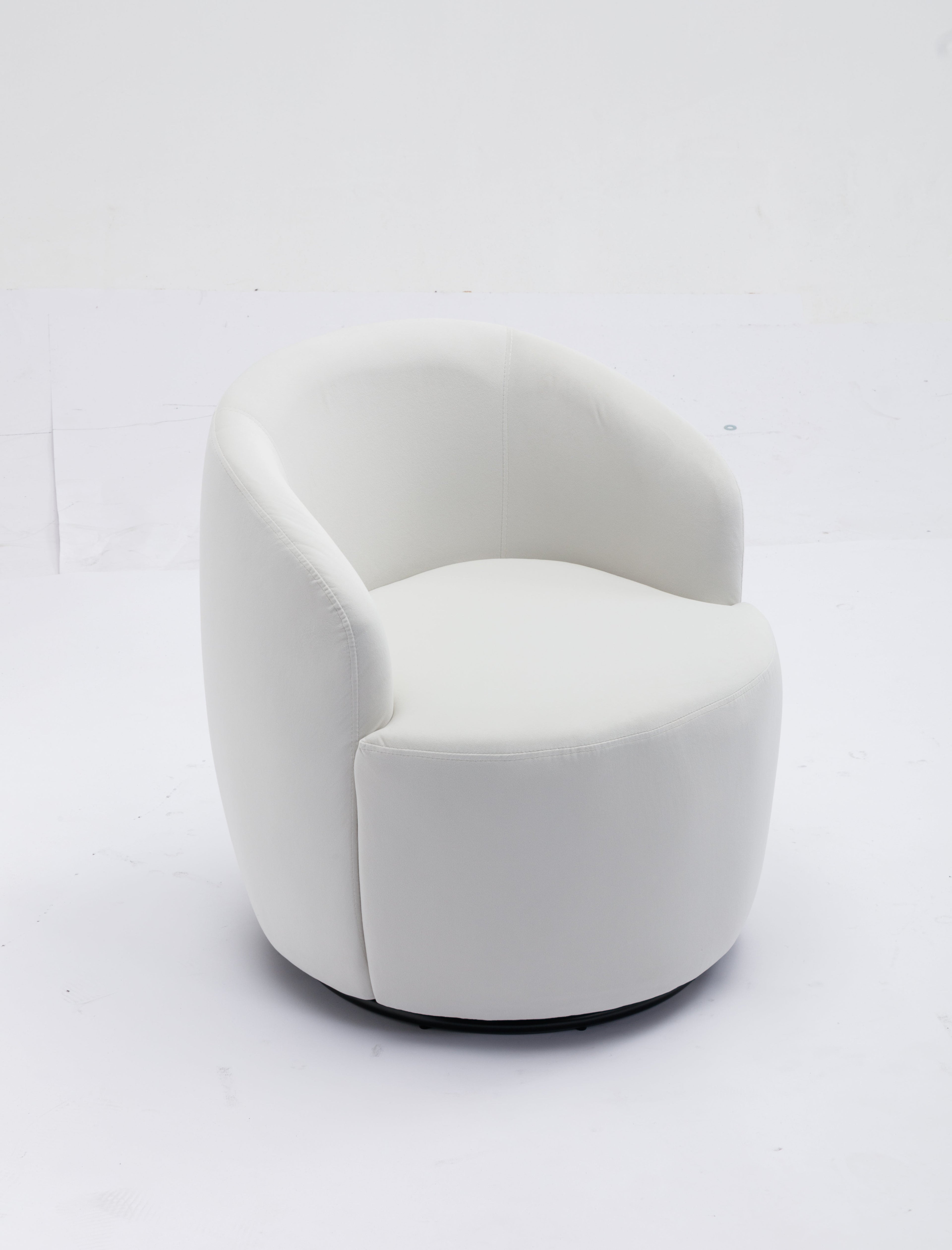 Velvet Fabric Swivel Barrel Accent Chair