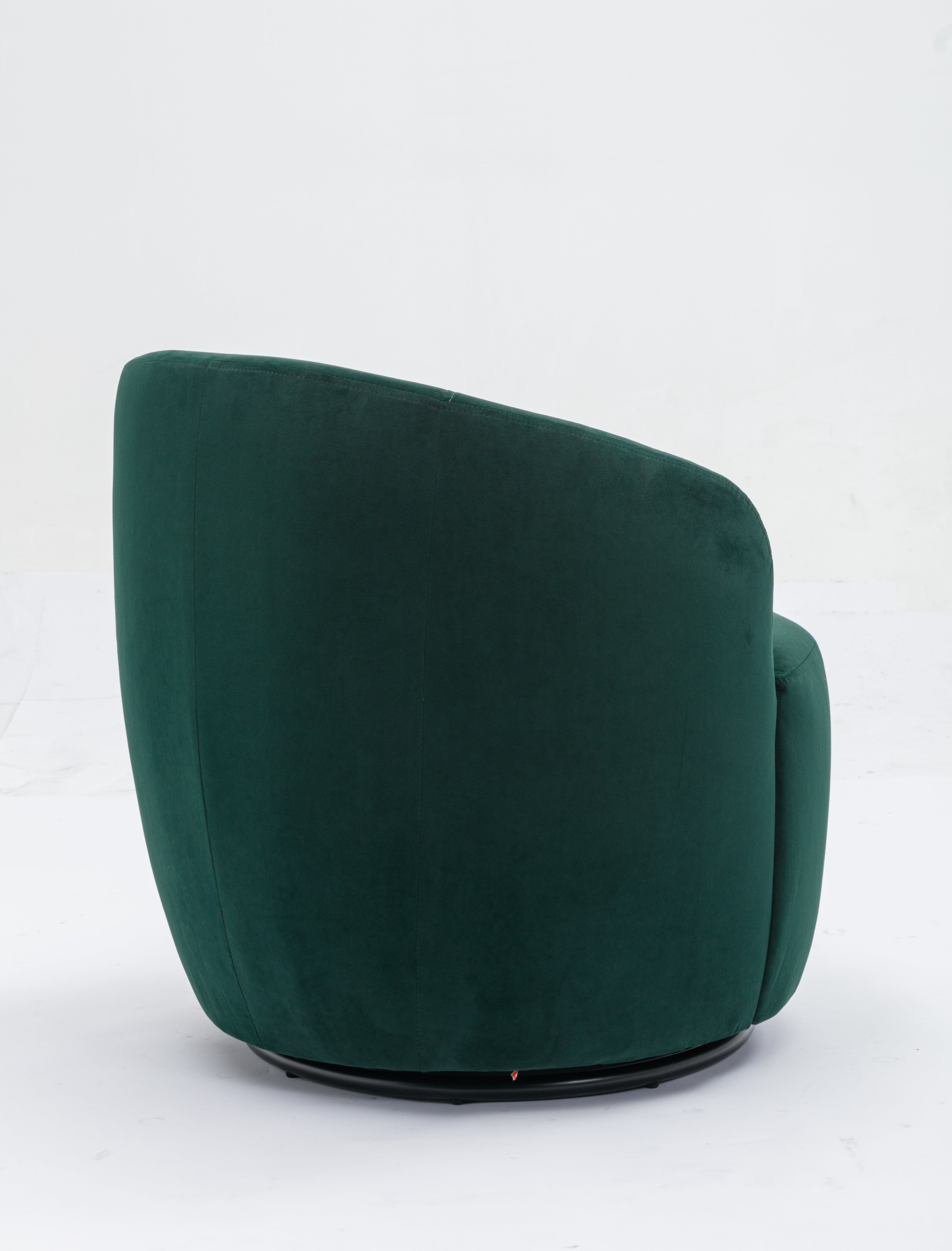 Velvet Fabric Swivel Barrel Accent Chair