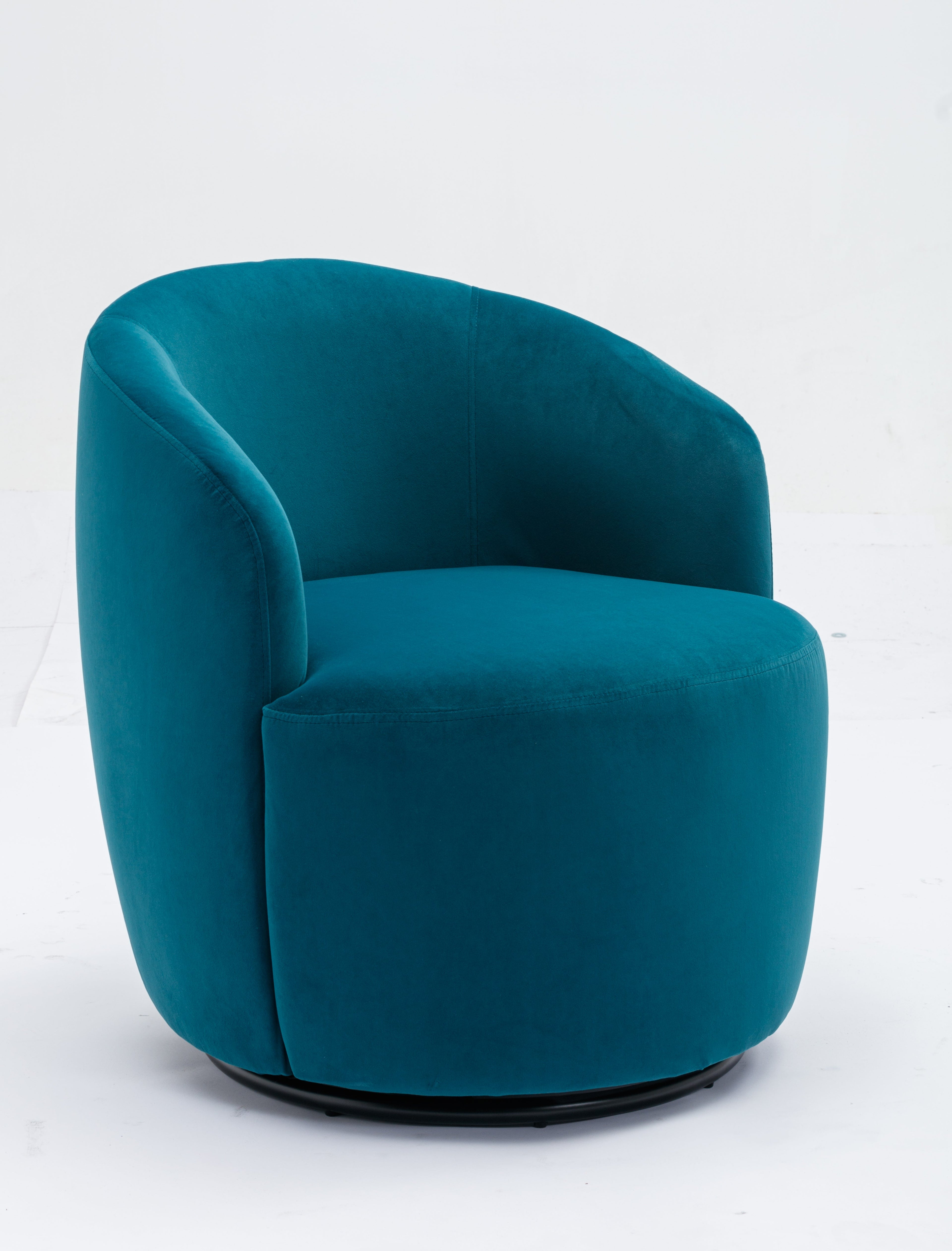 Velvet Fabric Swivel Barrel Accent Chair