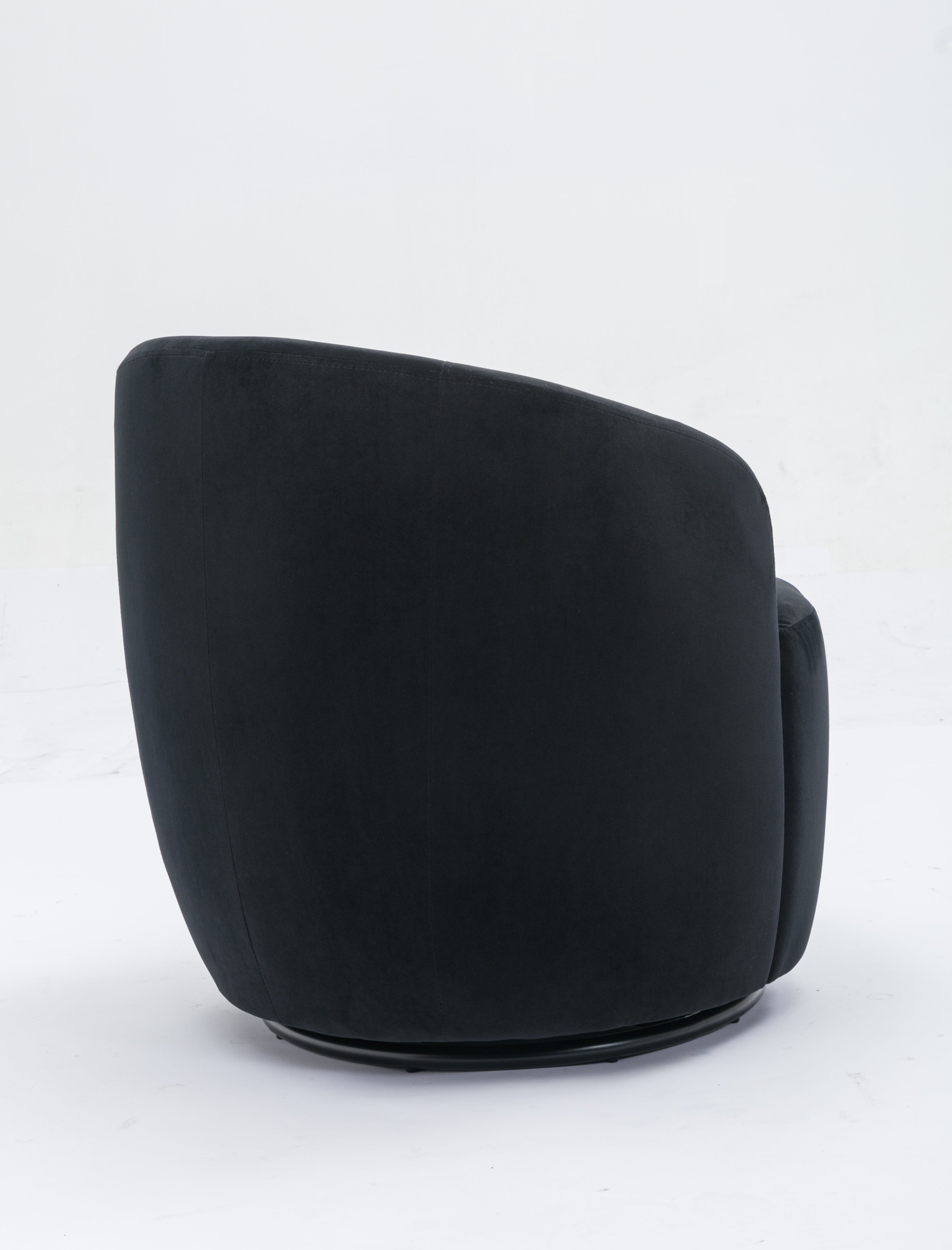 Velvet Fabric Swivel Barrel Accent Chair
