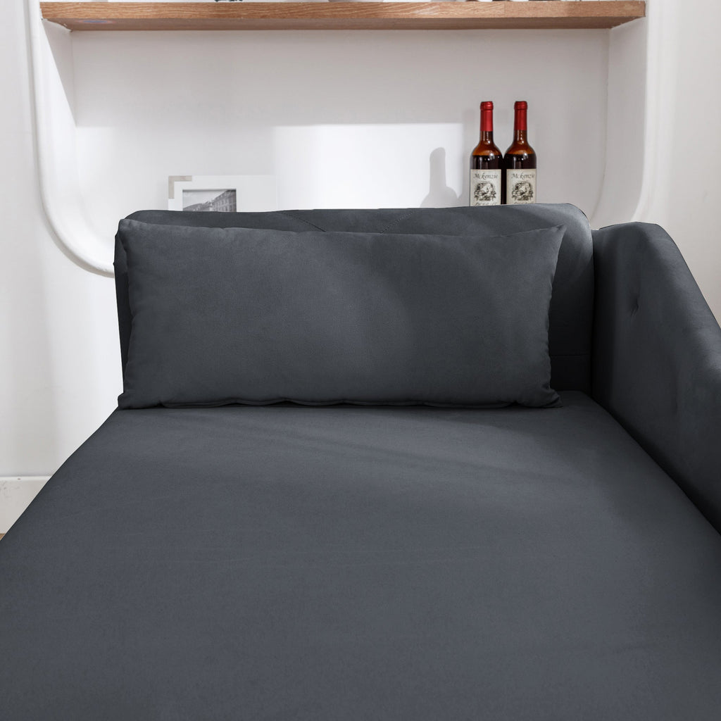 Tufted Velvet Upholstered Rolled Arm Nailhead Chaise Lounge