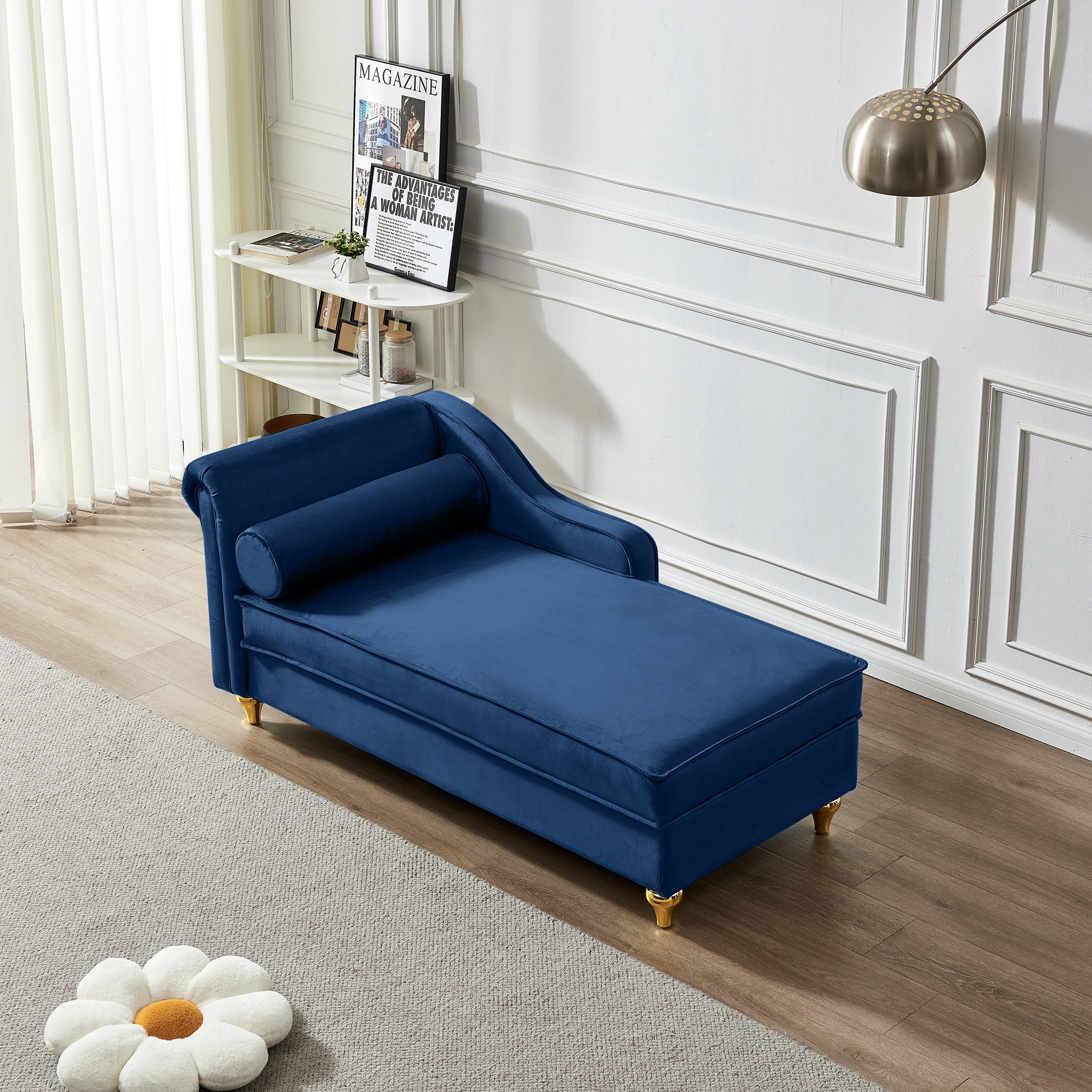 Glam Velvet Upholstered Chaise Lounge Chair