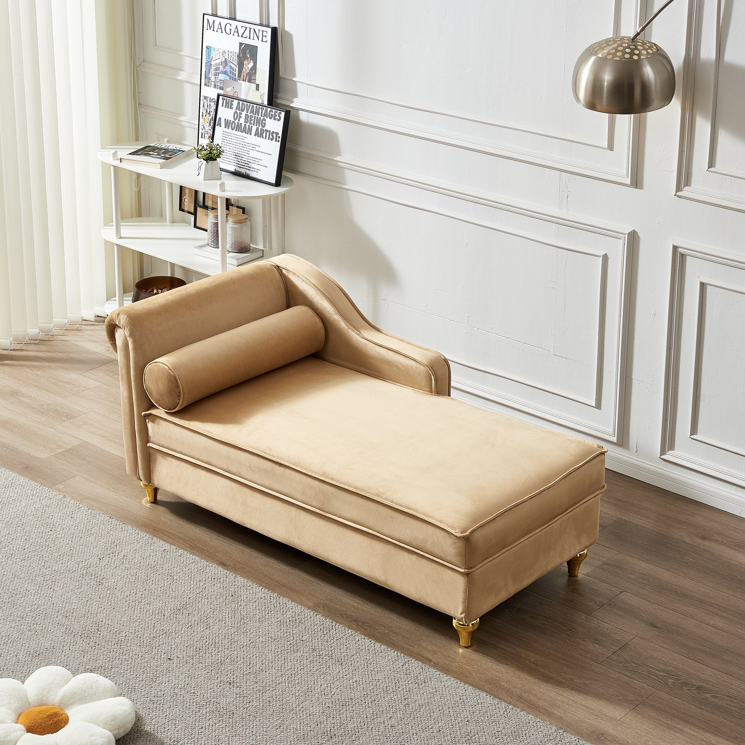 Glam Velvet Upholstered Chaise Lounge Chair