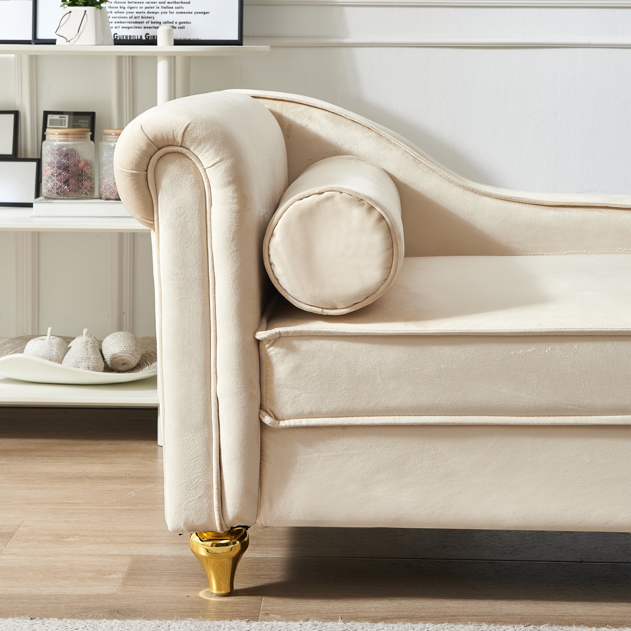 Glam Velvet Upholstered Chaise Lounge Chair