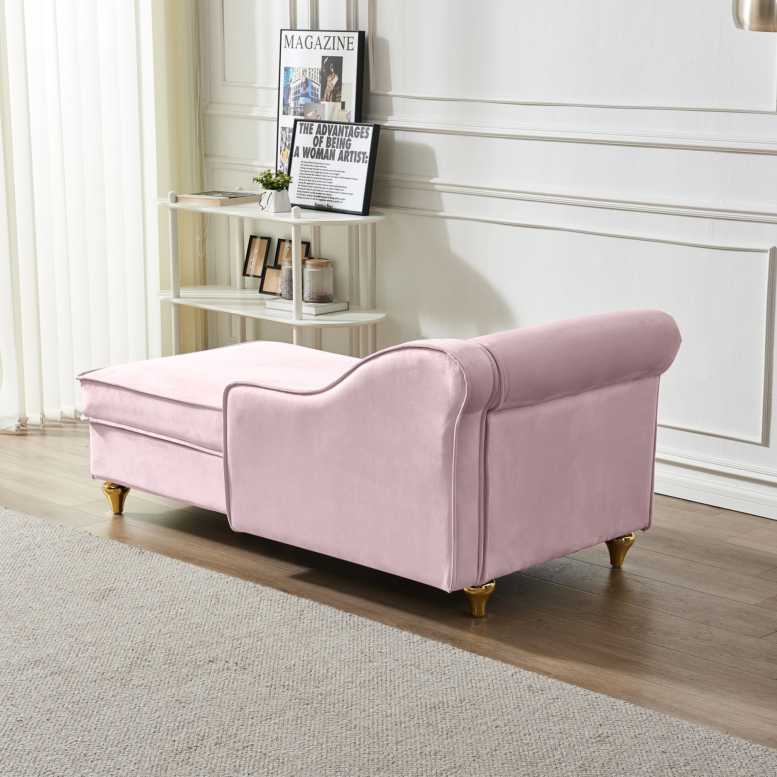 Glam Velvet Upholstered Chaise Lounge Chair