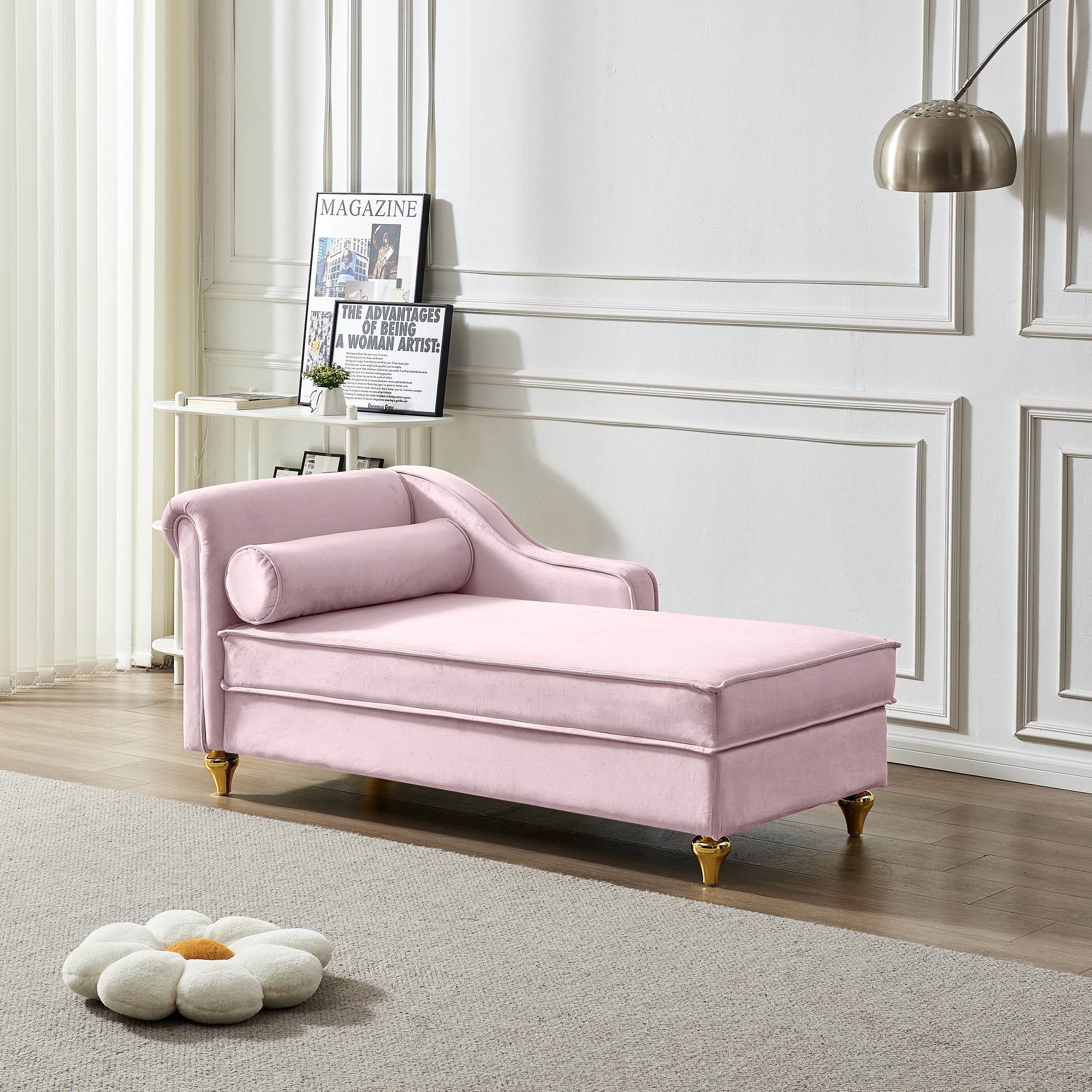 Glam Velvet Upholstered Chaise Lounge Chair