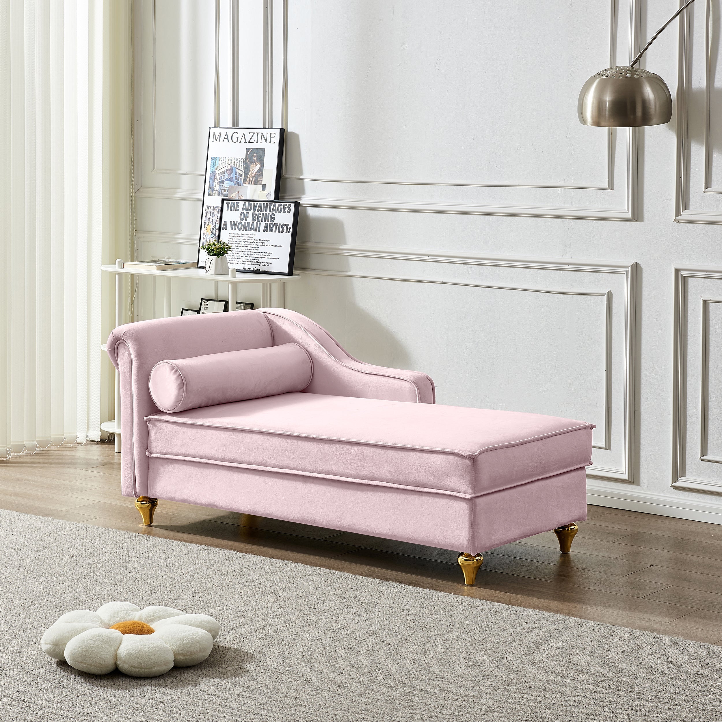 Glam Velvet Upholstered Chaise Lounge Chair