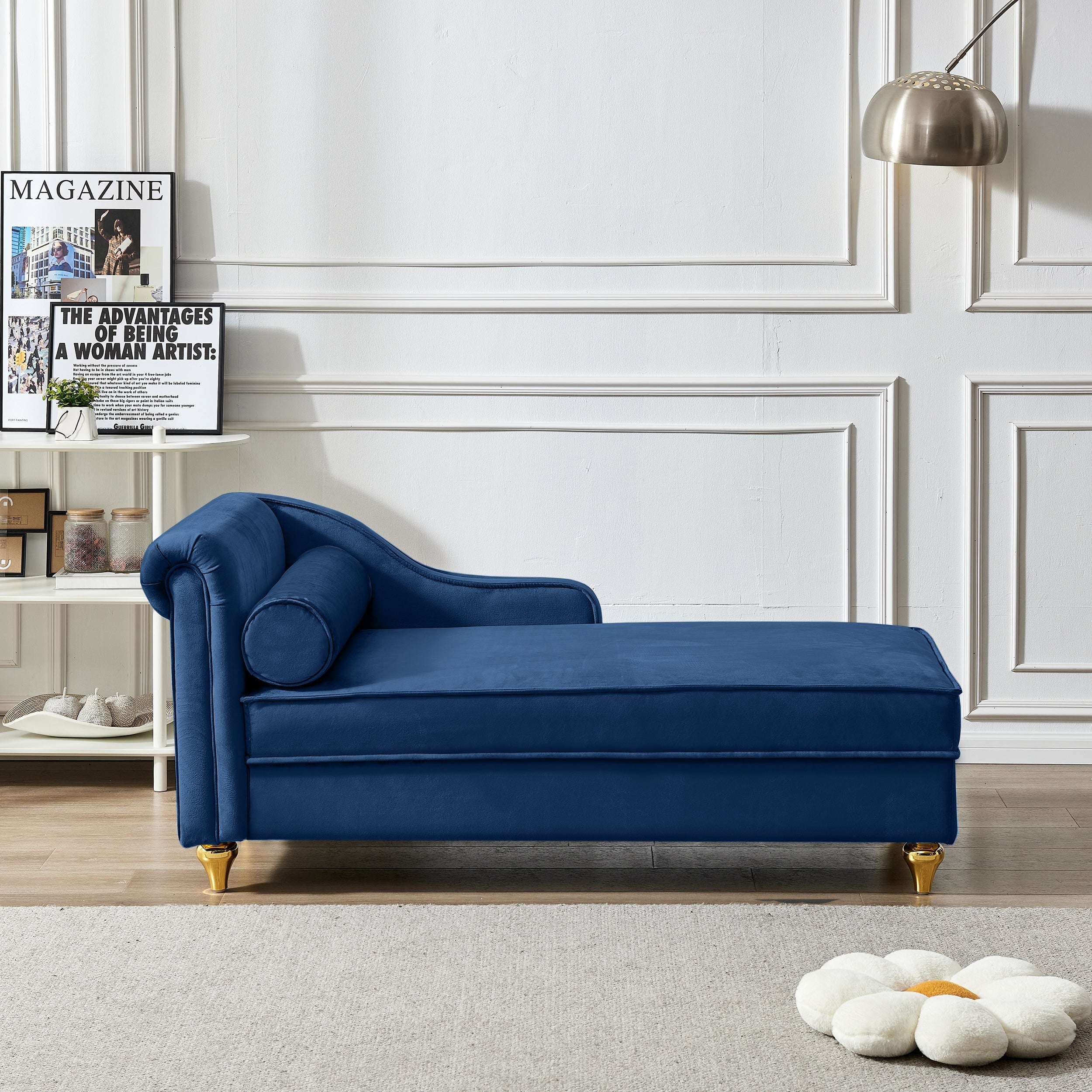 Glam Velvet Upholstered Chaise Lounge Chair