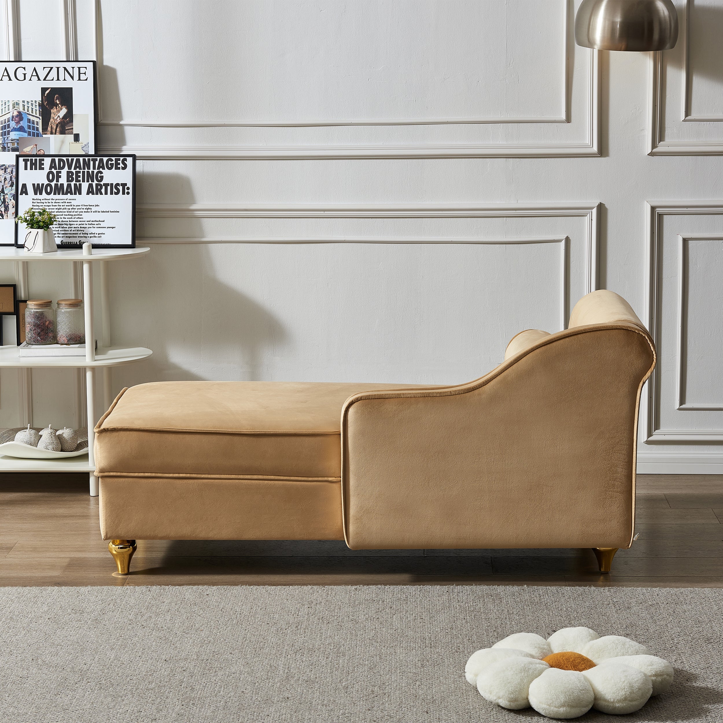 Glam Velvet Upholstered Chaise Lounge Chair