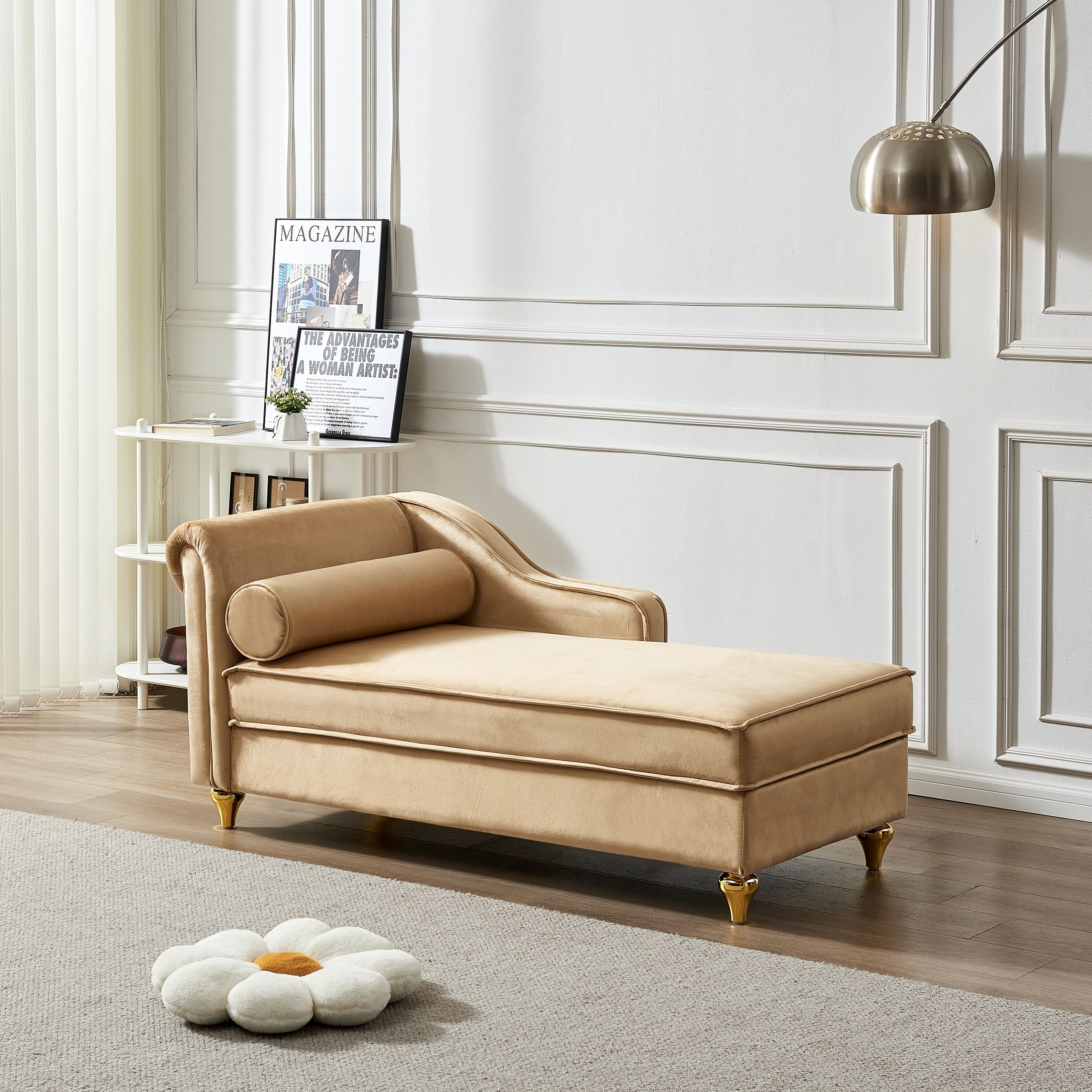 Glam Velvet Upholstered Chaise Lounge Chair