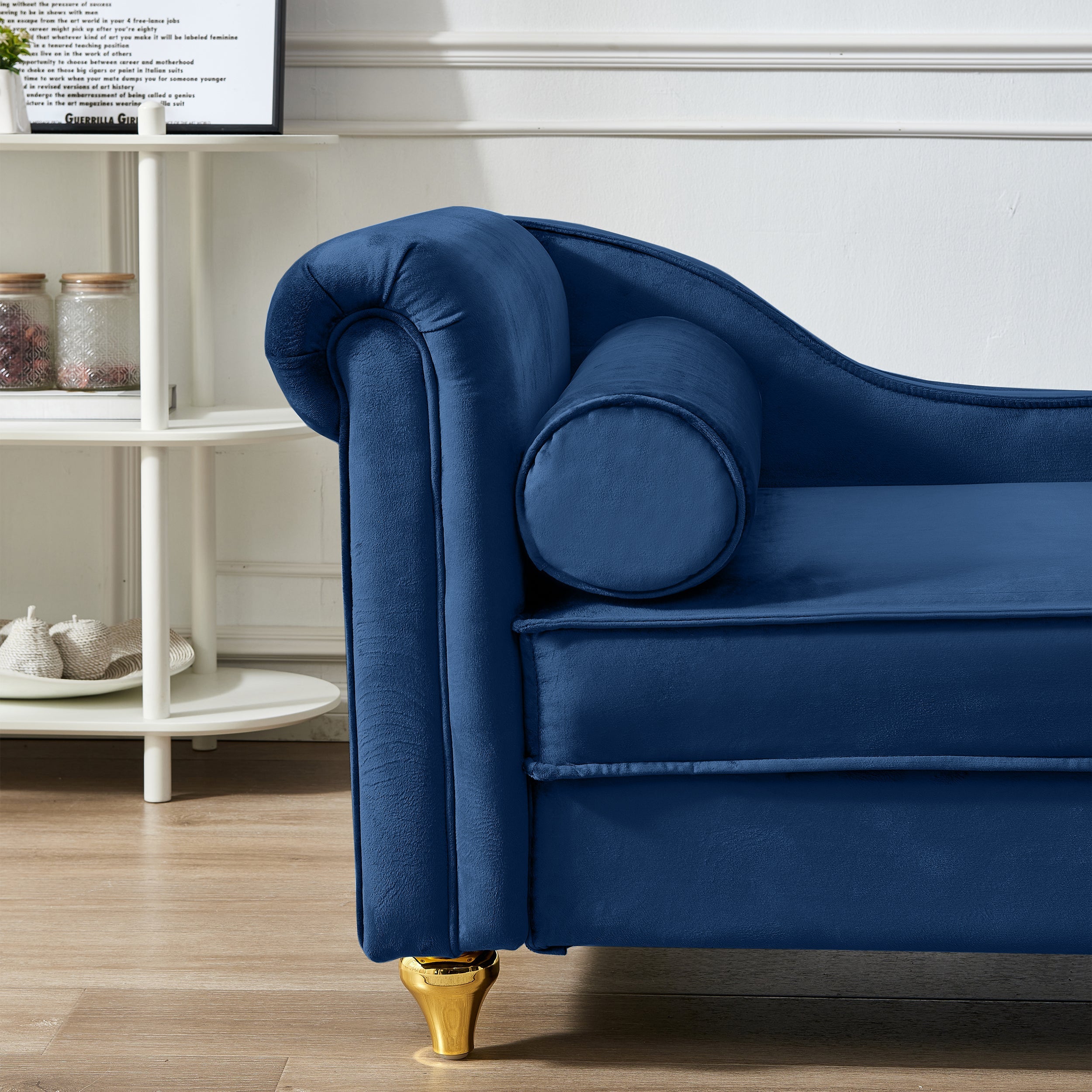 Glam Velvet Upholstered Chaise Lounge Chair