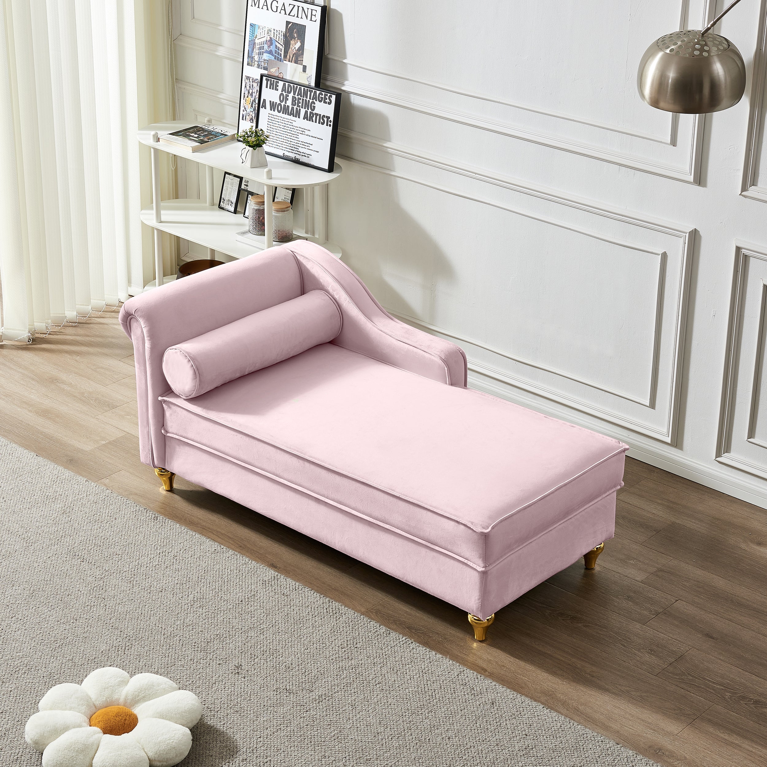 Glam Velvet Upholstered Chaise Lounge Chair
