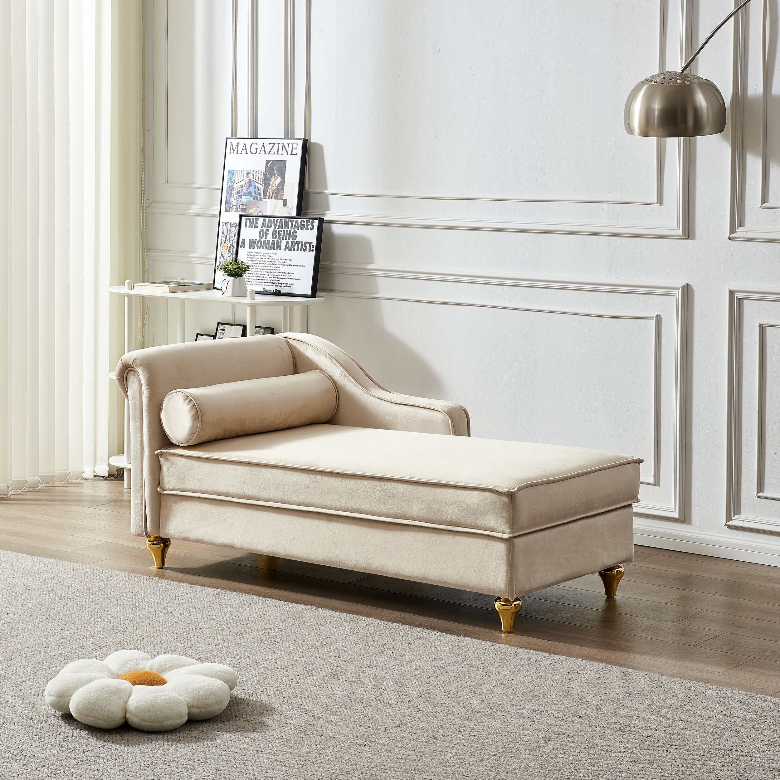 Glam Velvet Upholstered Chaise Lounge Chair
