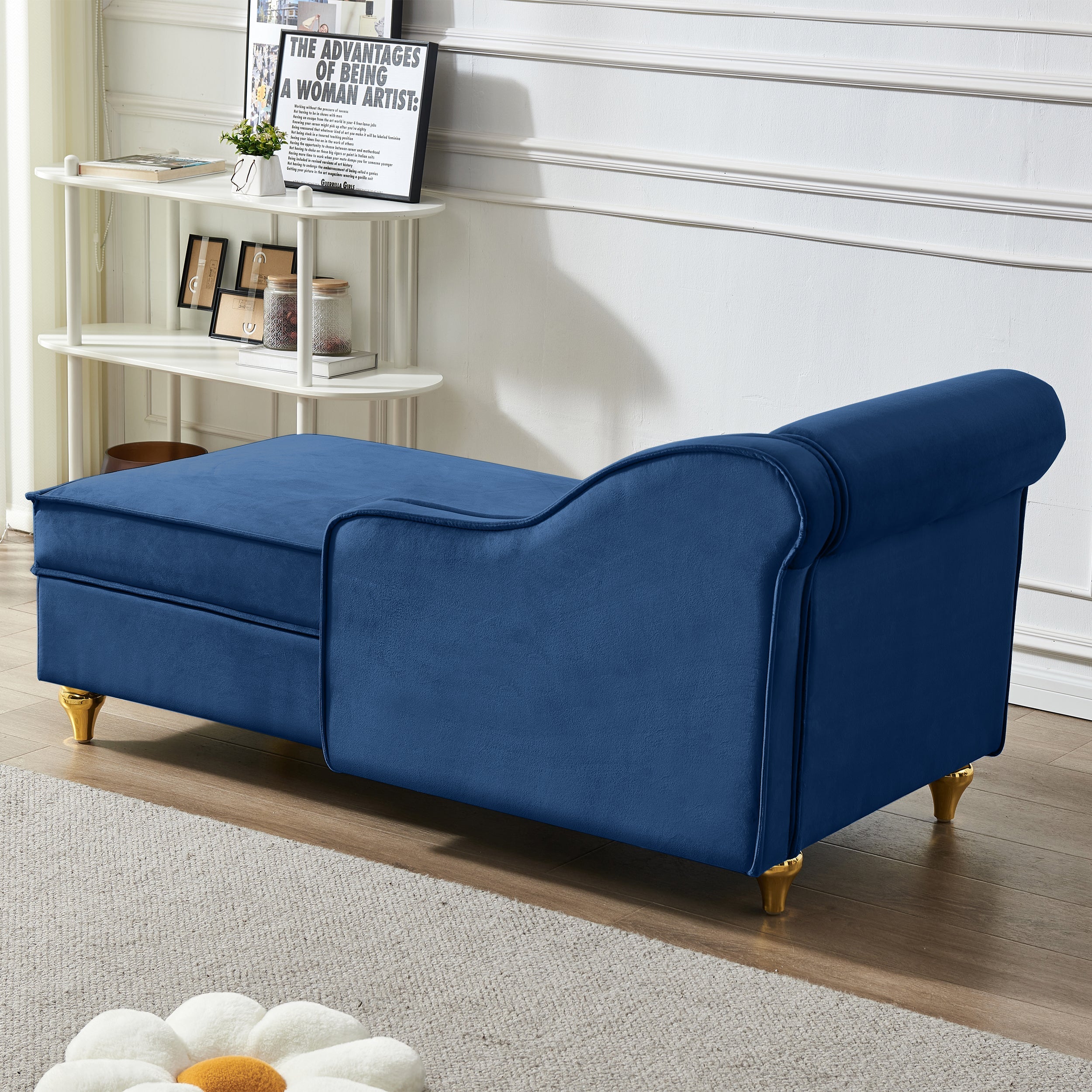 Glam Velvet Upholstered Chaise Lounge Chair