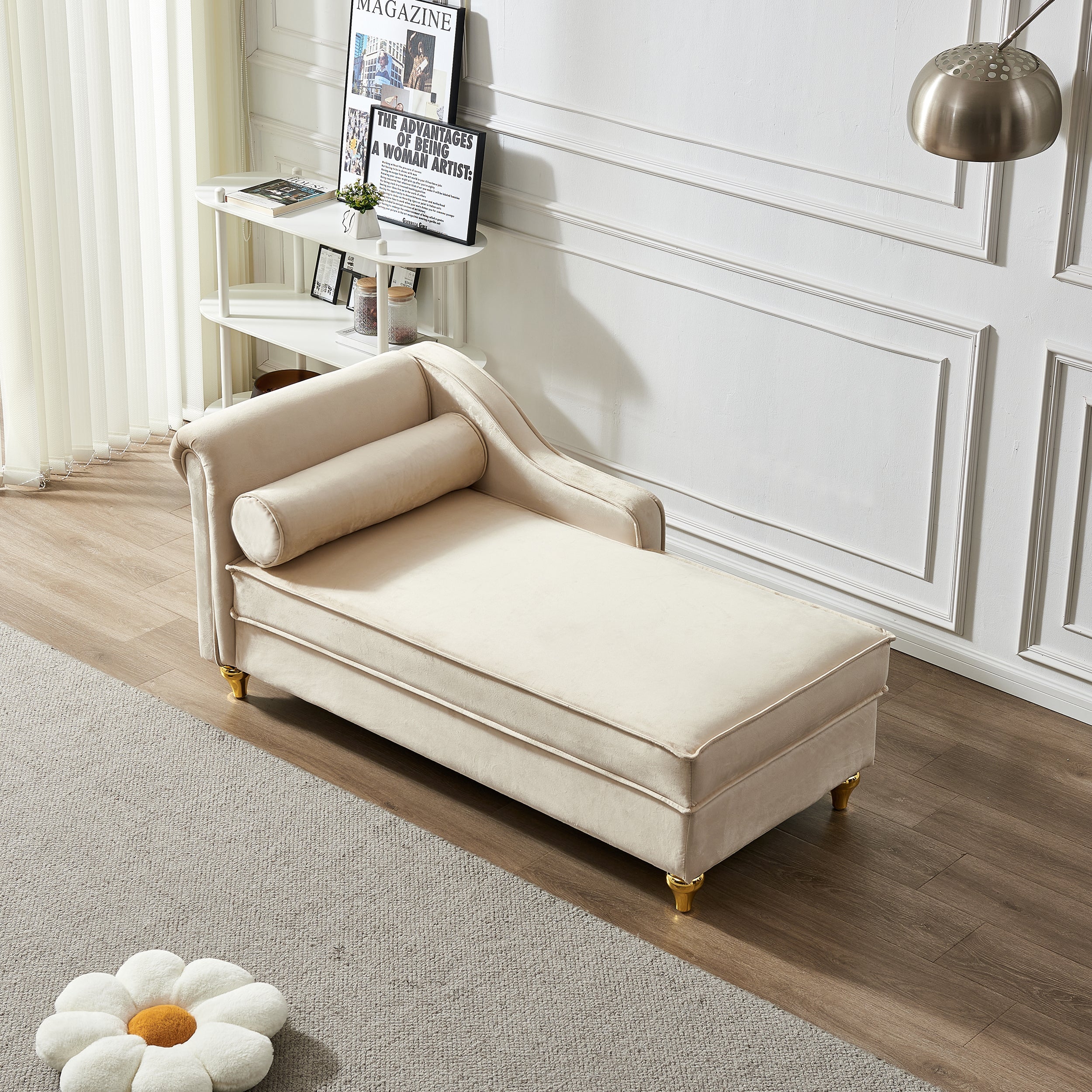 Glam Velvet Upholstered Chaise Lounge Chair