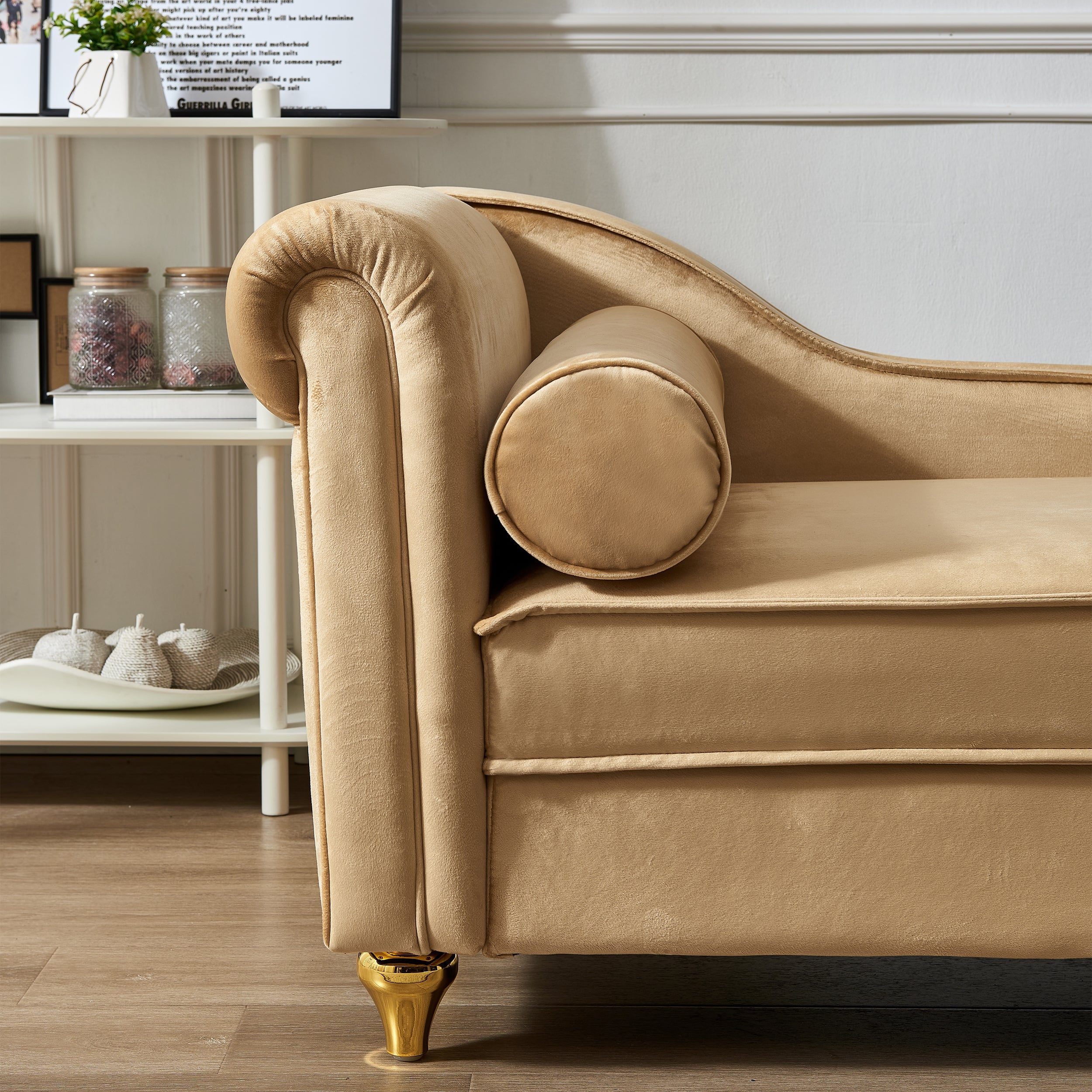 Glam Velvet Upholstered Chaise Lounge Chair
