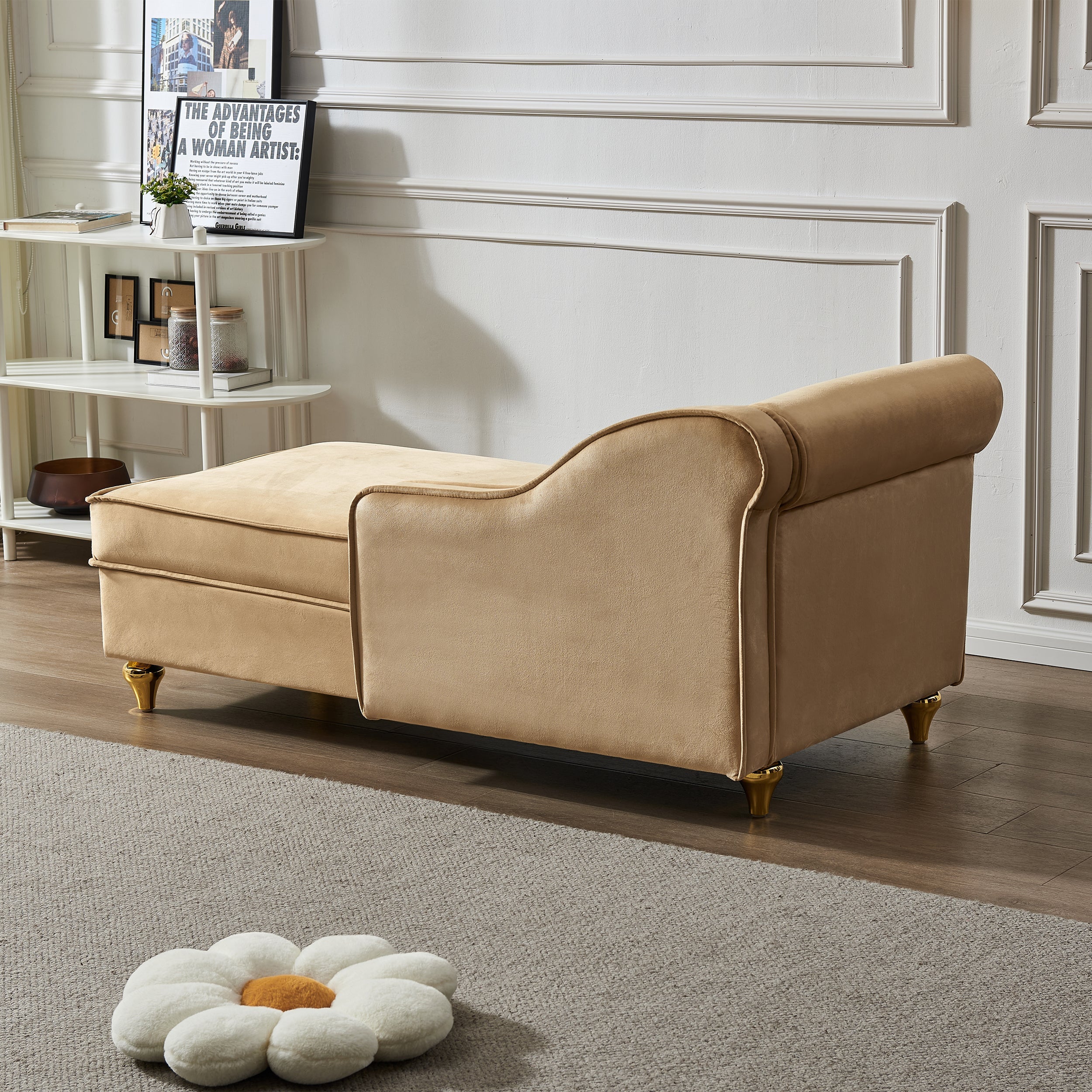 Glam Velvet Upholstered Chaise Lounge Chair