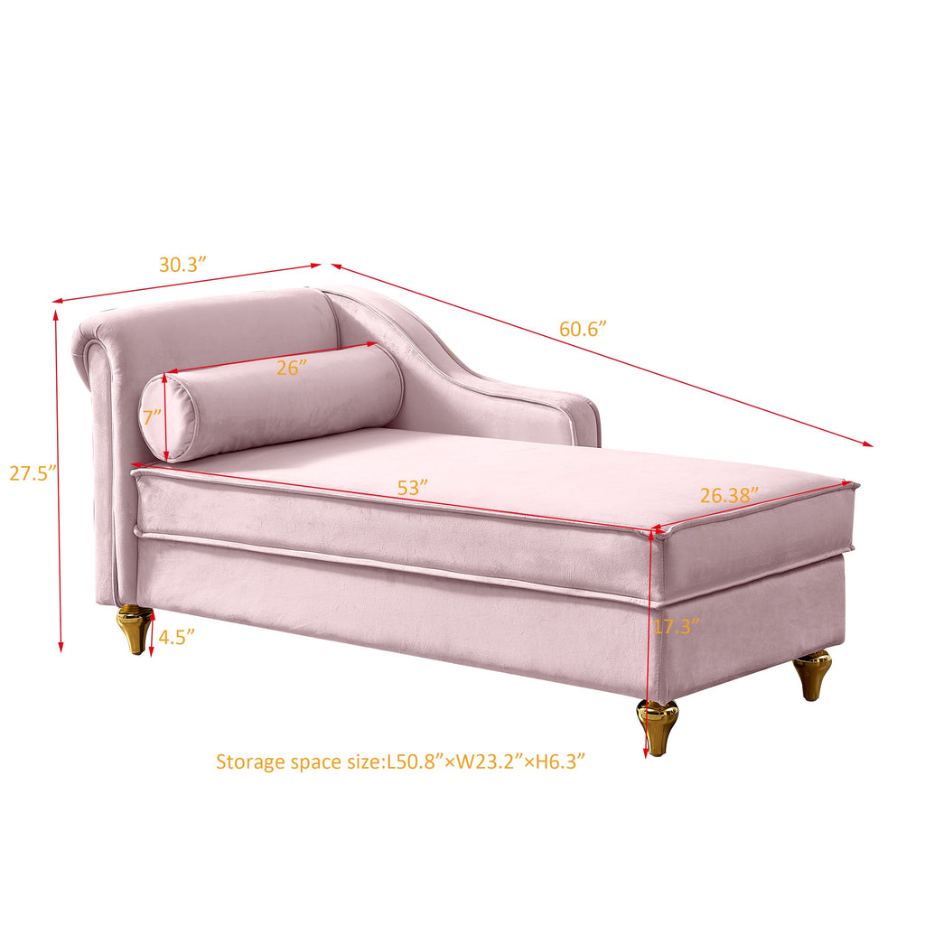 Glam Velvet Upholstered Chaise Lounge Chair