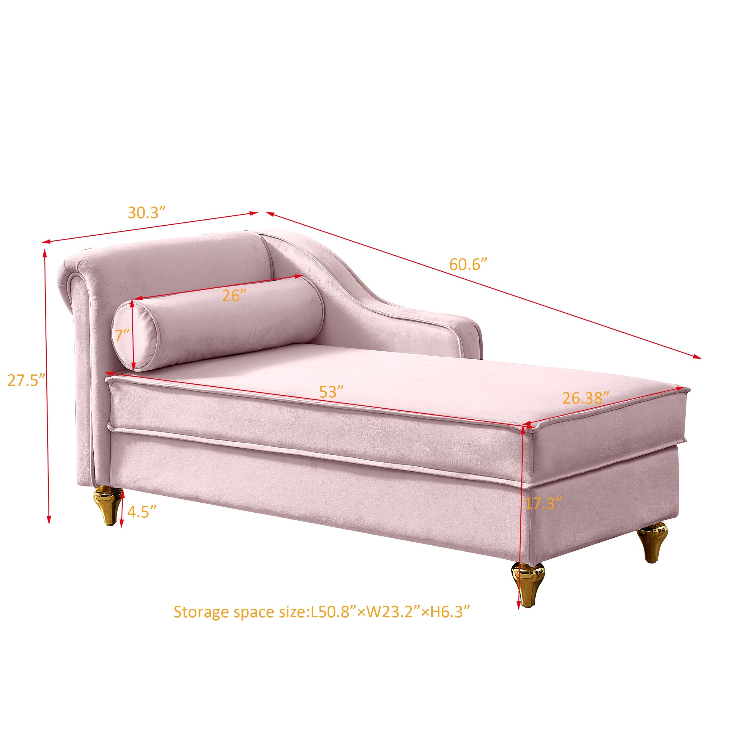 Glam Velvet Upholstered Chaise Lounge Chair