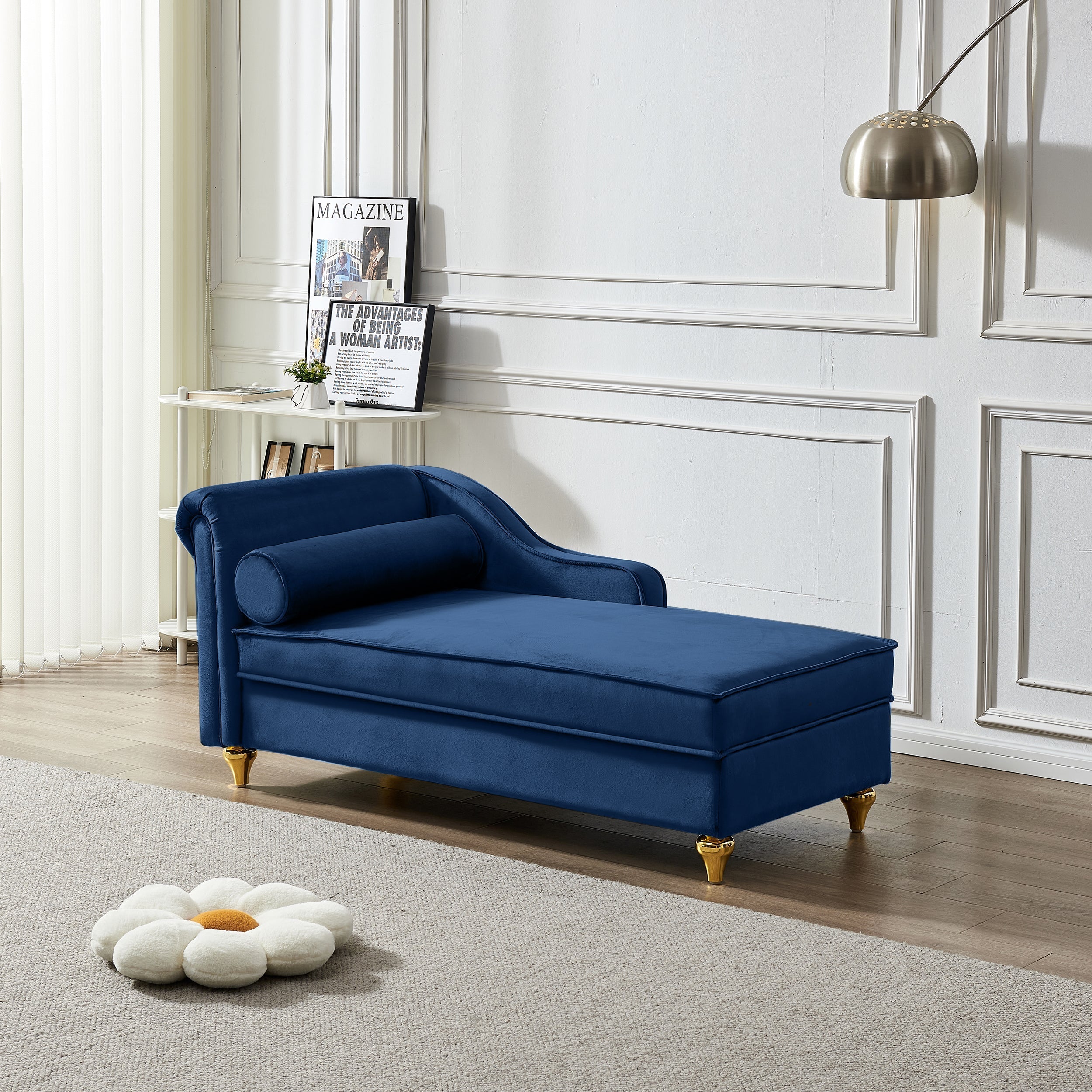 Glam Velvet Upholstered Chaise Lounge Chair