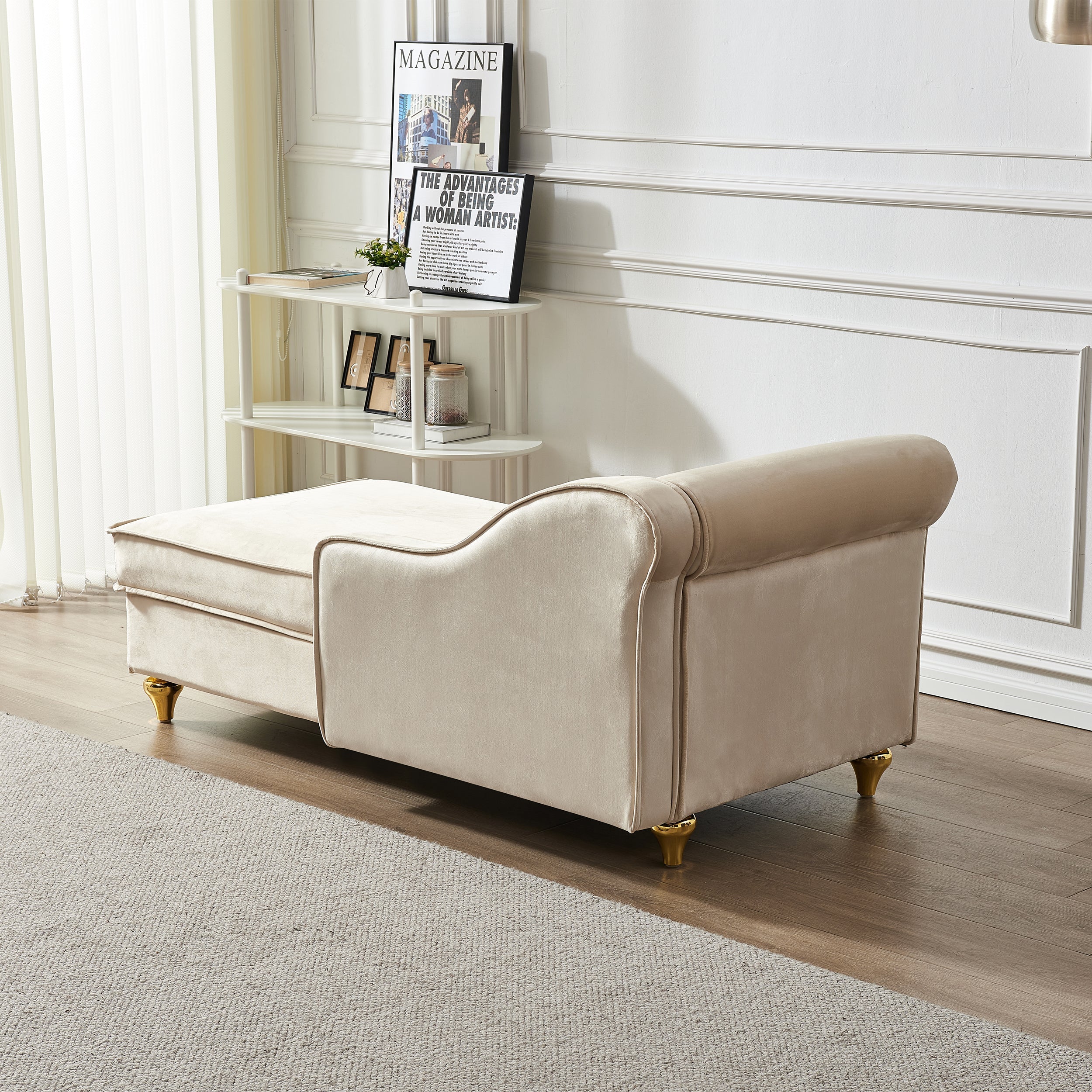Glam Velvet Upholstered Chaise Lounge Chair