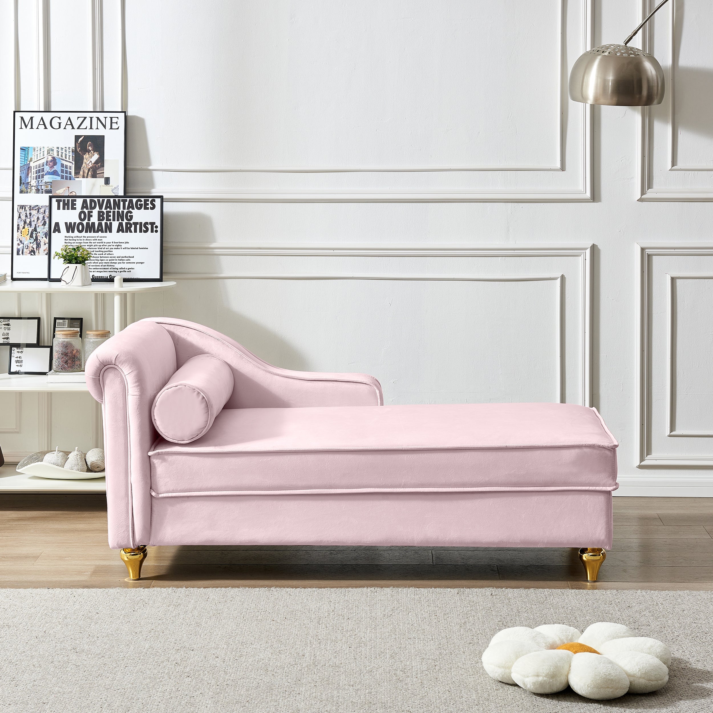 Glam Velvet Upholstered Chaise Lounge Chair