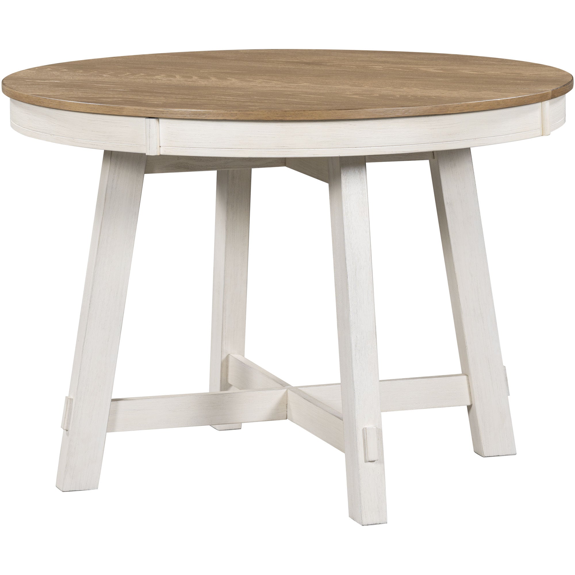 Farmhouse Round Extendable Dining Table with 16 Leaf