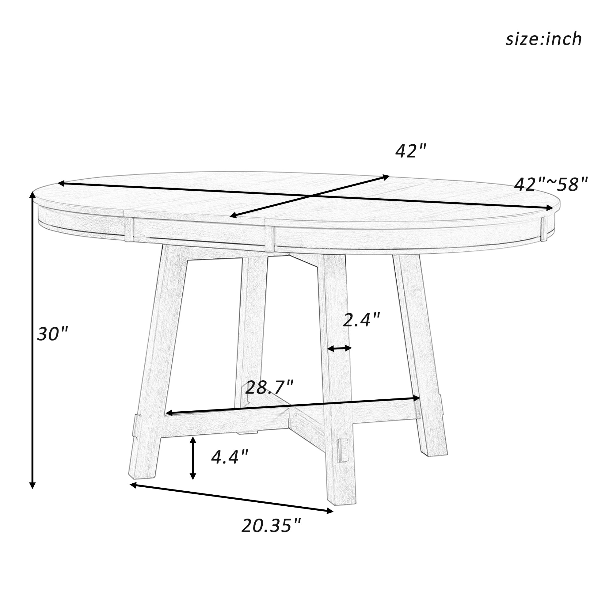 Farmhouse Round Extendable Dining Table with 16 Leaf