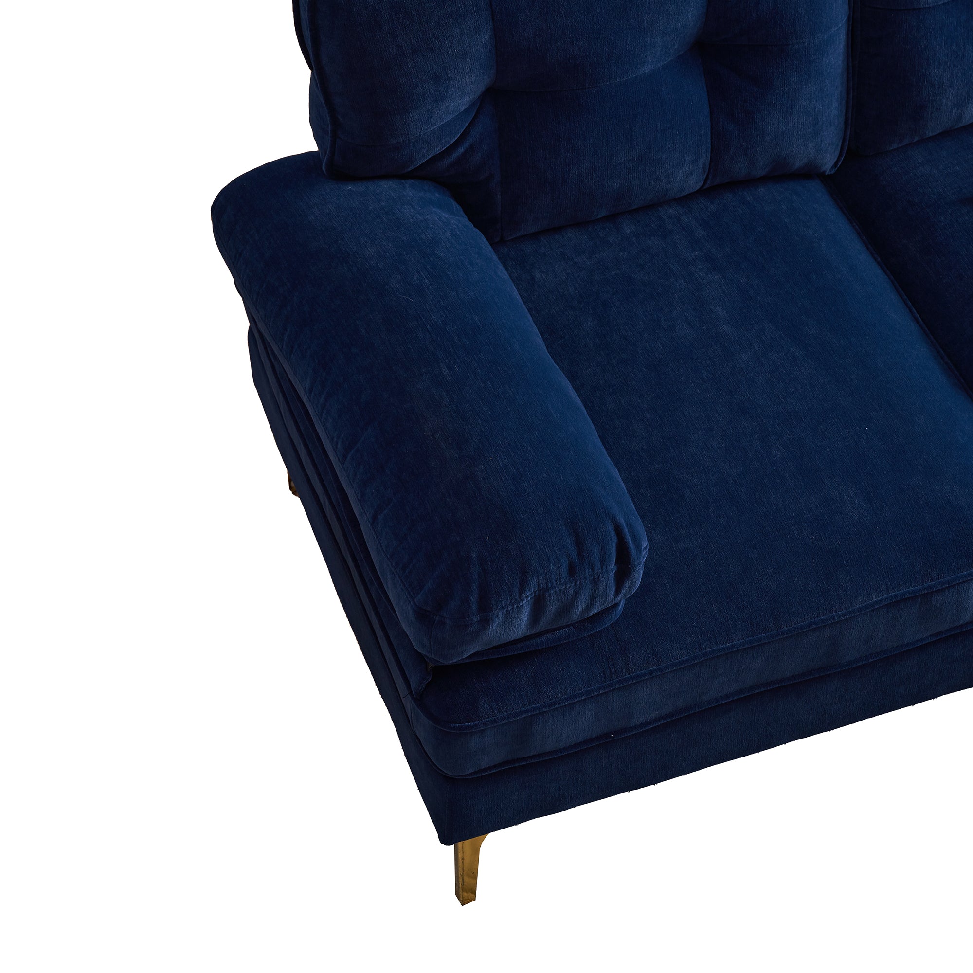 Modern Tufted Velvet L-Shape Sofa
