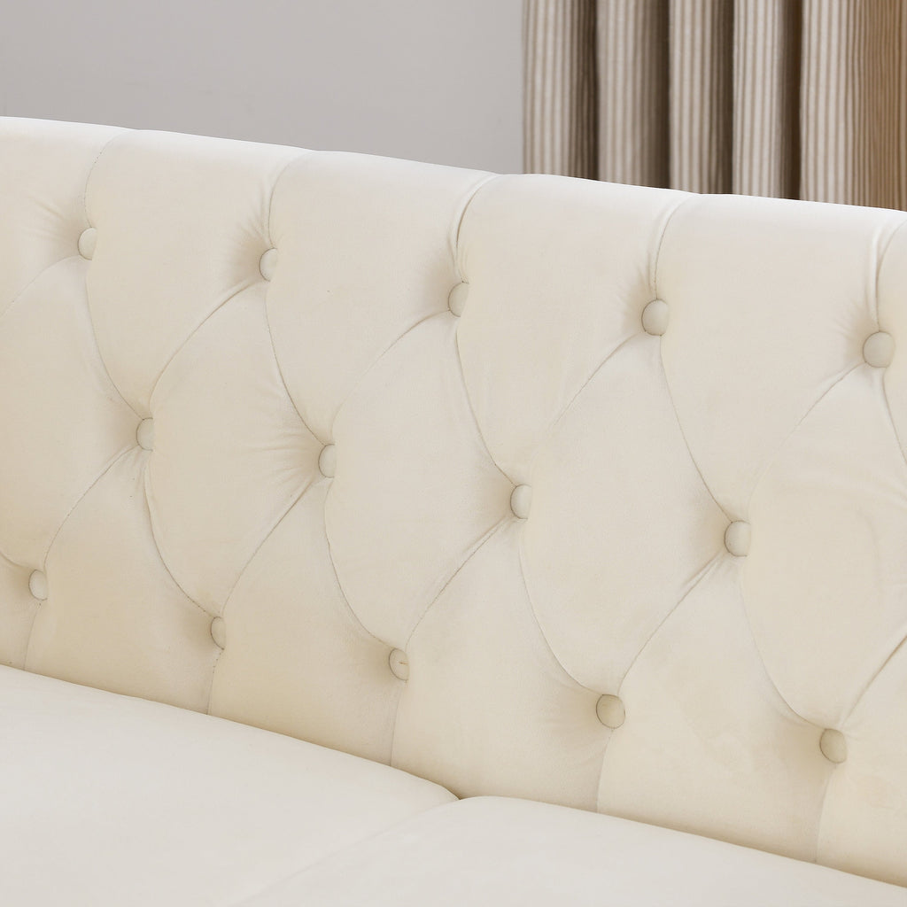 Nailhead Velvet Chesterfield Loveseat