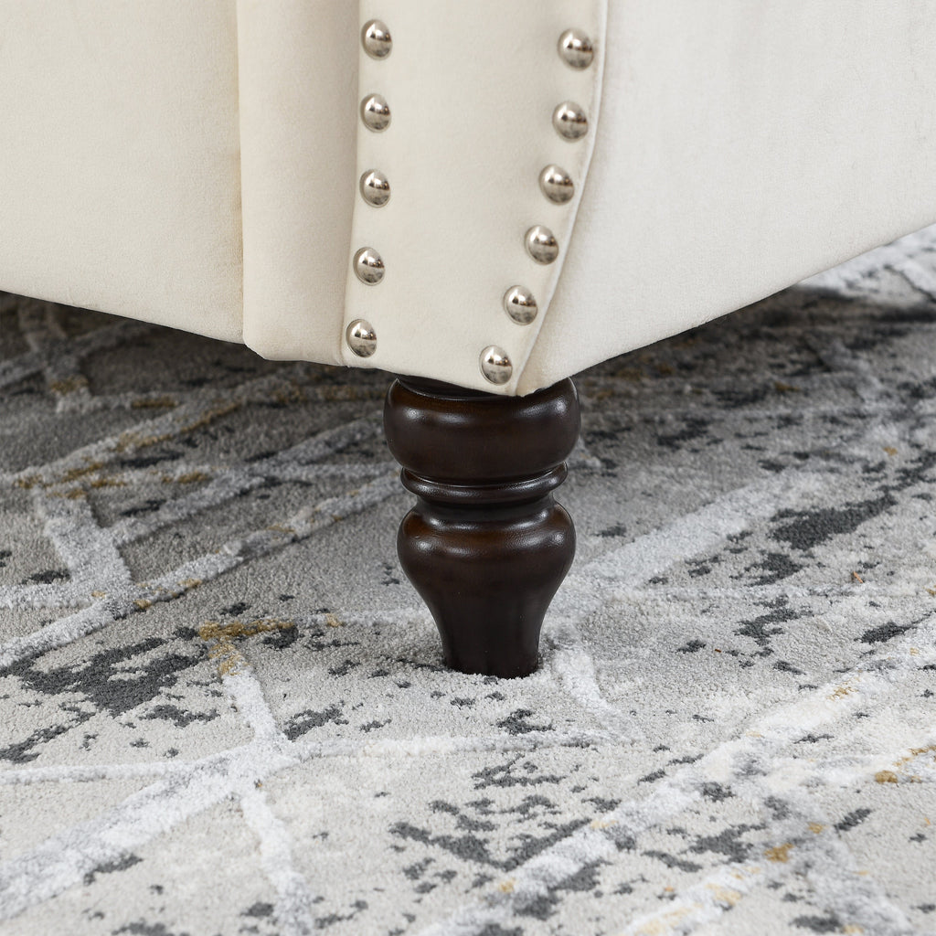 Nailhead Velvet Chesterfield Loveseat