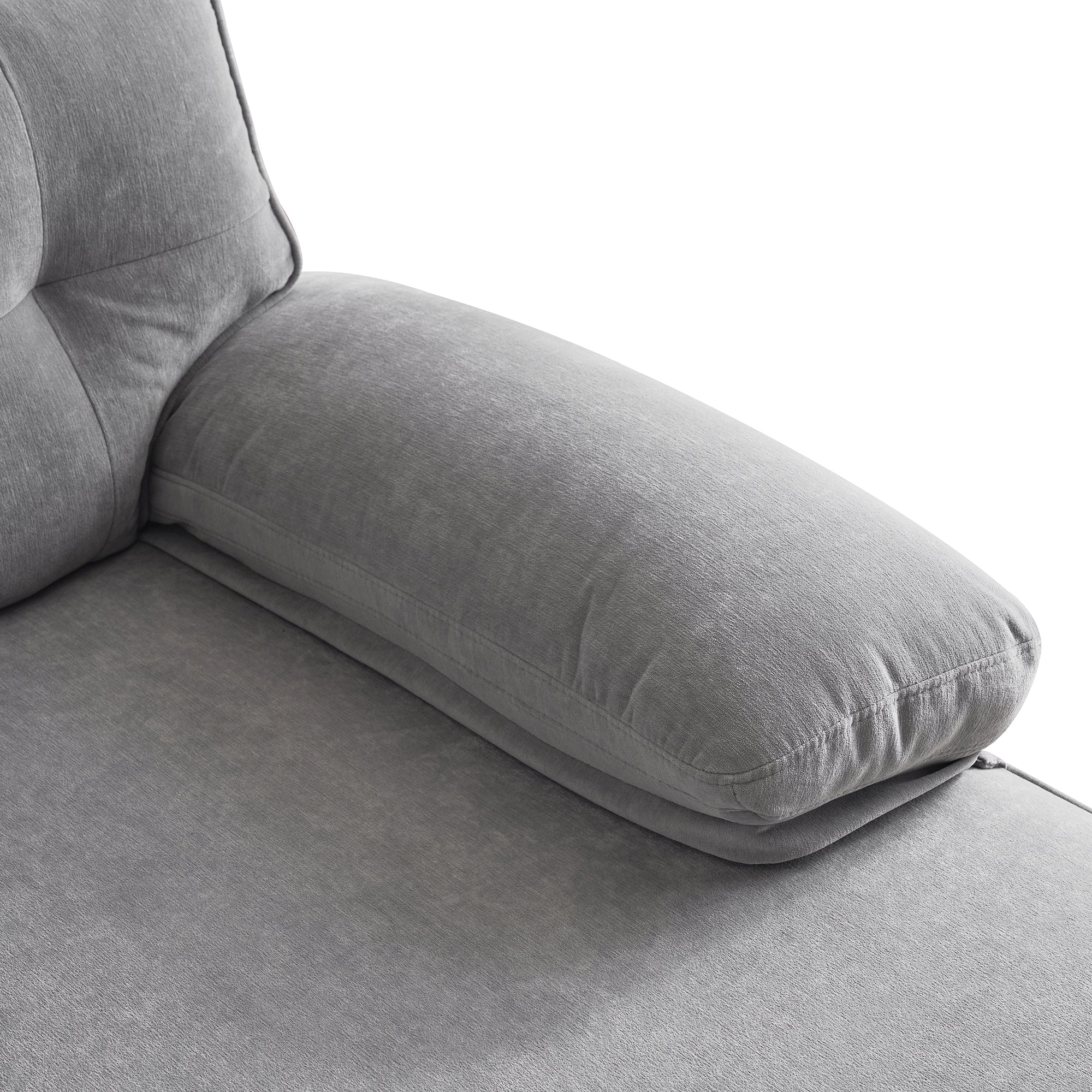 Modern Tufted Velvet L-Shape Sofa