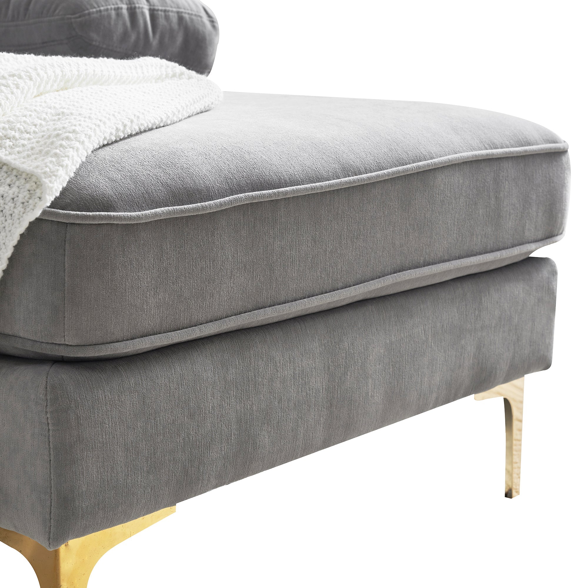 Modern Tufted Velvet L-Shape Sofa